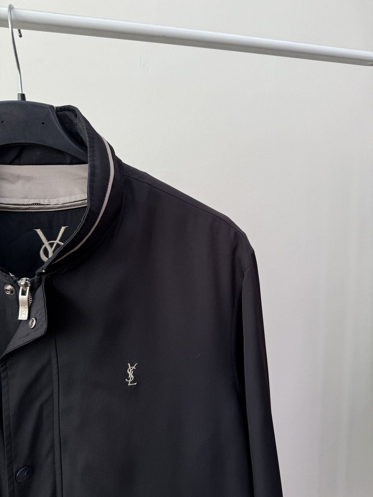 Yves Saint Laurent Vintage Yves Saint Laurent YSL Black Jacket Fleece Lined Zip Size US L / EU 52-54 / 3 - 3 Thumbnail