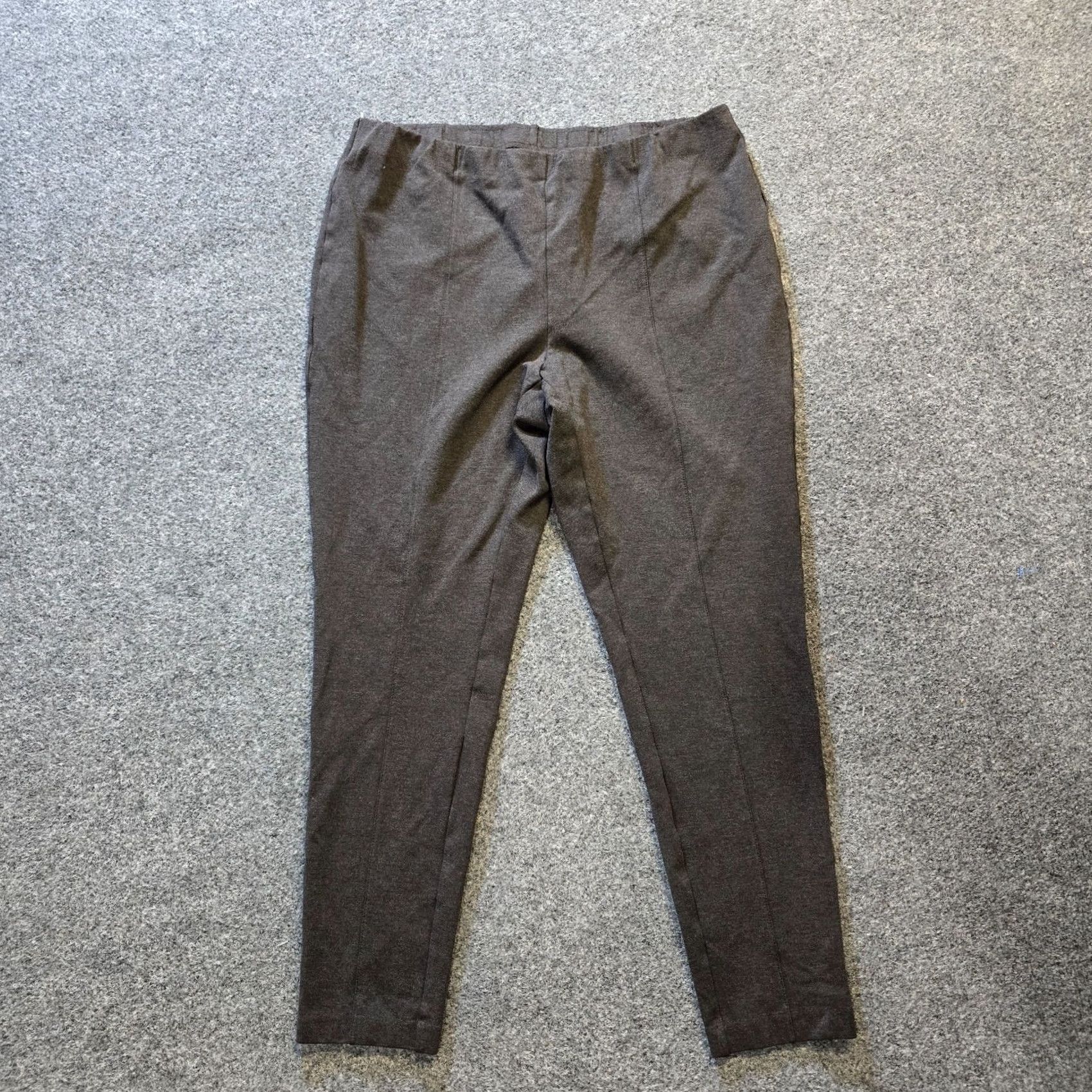 J. Jill J. Jill Pants Women's Large Brown Ponte Slim Leg Cropped Elastic Waist Casual Size 36" / US 14 / IT 50 - 2 Thumbnail
