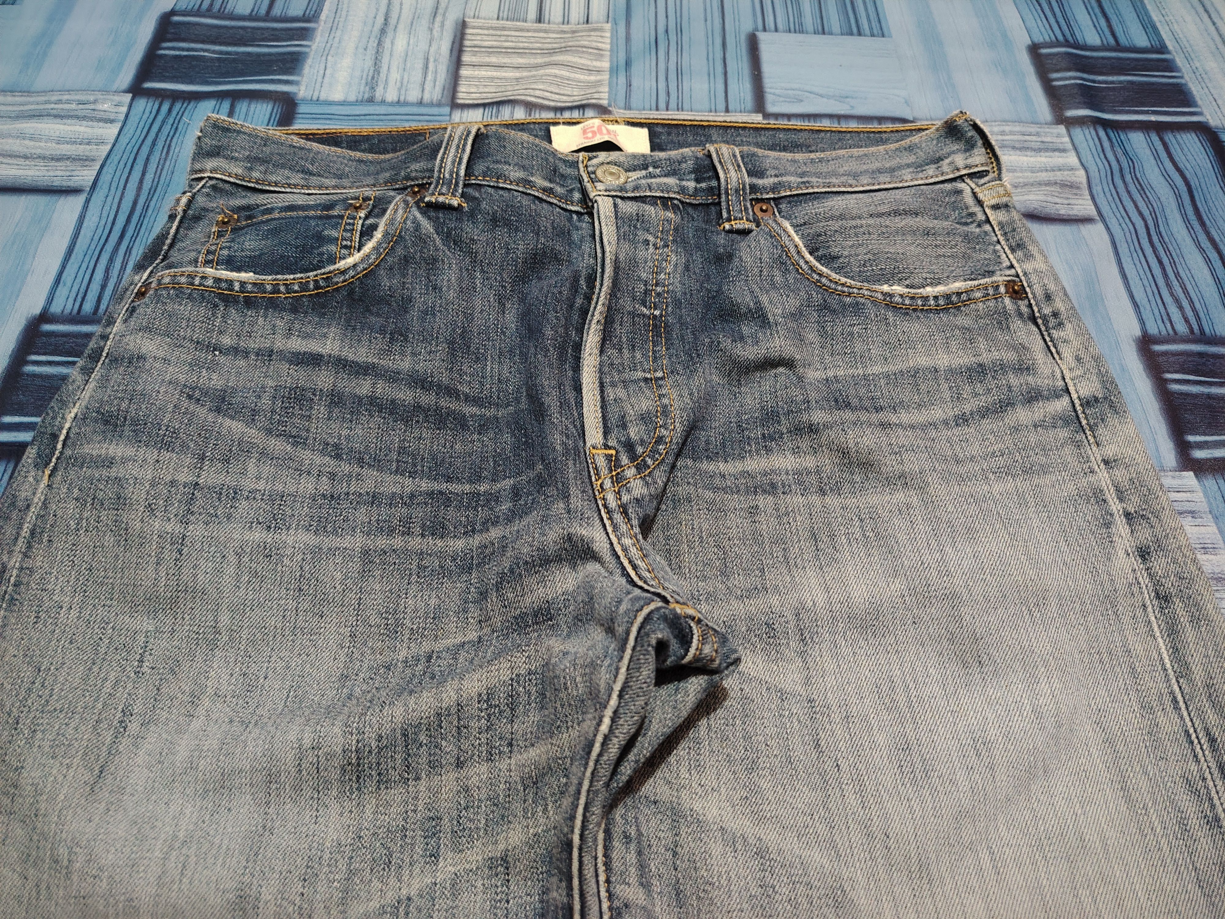 Levi's ⚡️Ripped⚡️Vintage Levi’s 501 Blue Washed Distressed Jeans Size US 32 / EU 48 - 6 Thumbnail