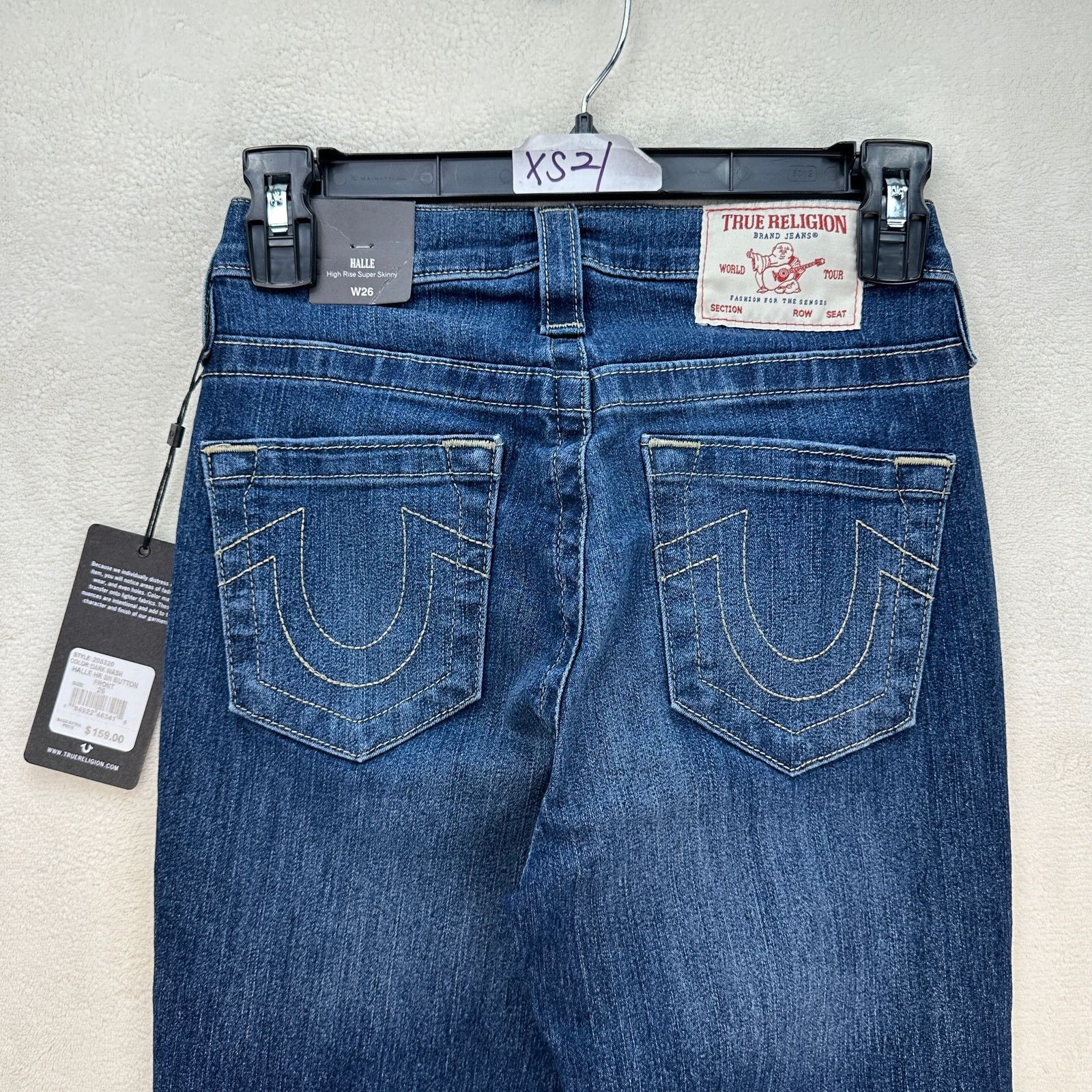 True Religion TRUE RELIGION WOMEN'S 26 HALLE HIGH RISE SUPER SKINNY MEDIUM Size 26" / US 2 / IT 38 - 8 Thumbnail