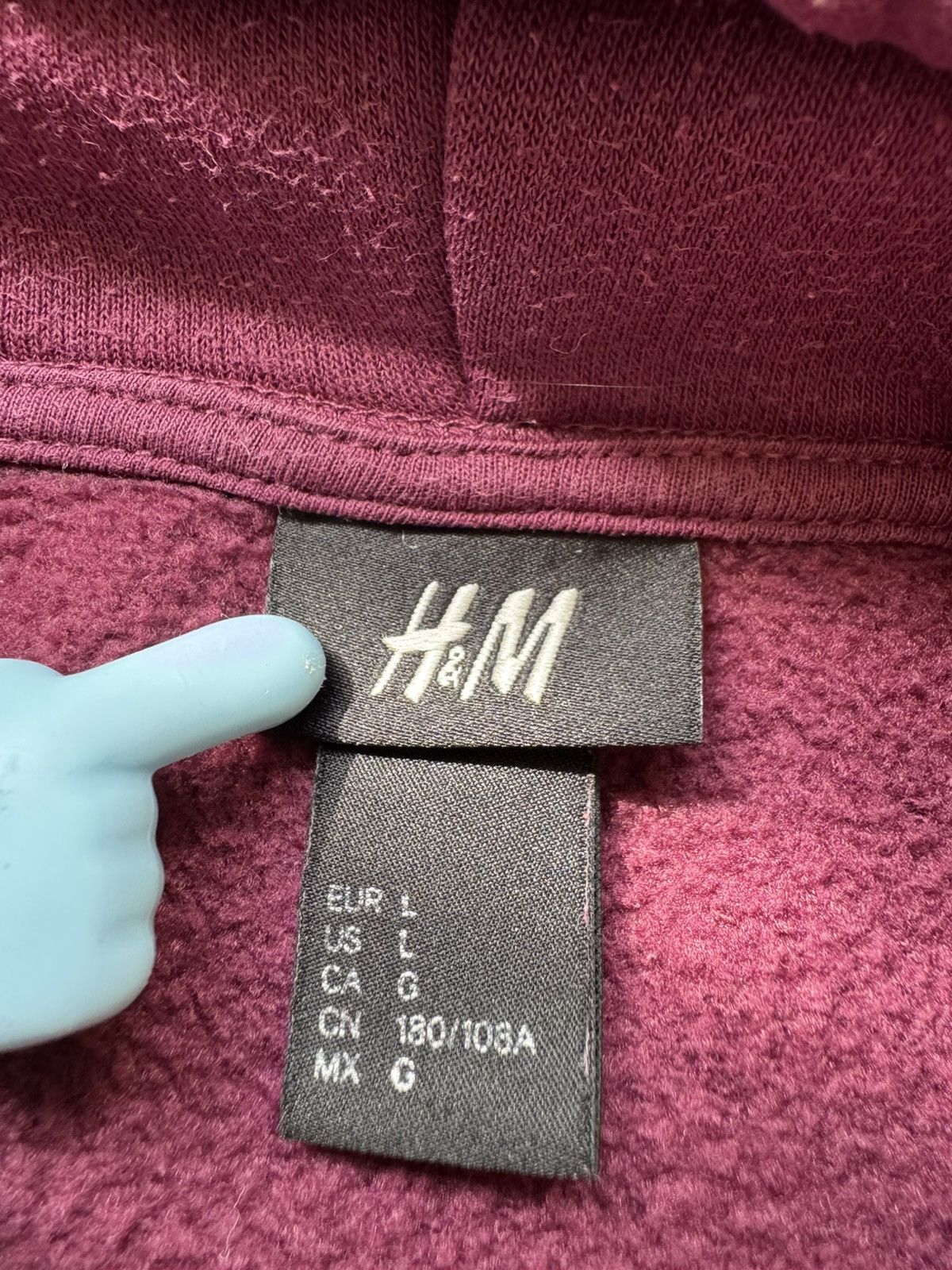 H&M Rare Y2K H&M The Weeknd XO Big Tiger Logo Hoodie Burgundy Size US L / EU 52-54 / 3 - 5 Thumbnail