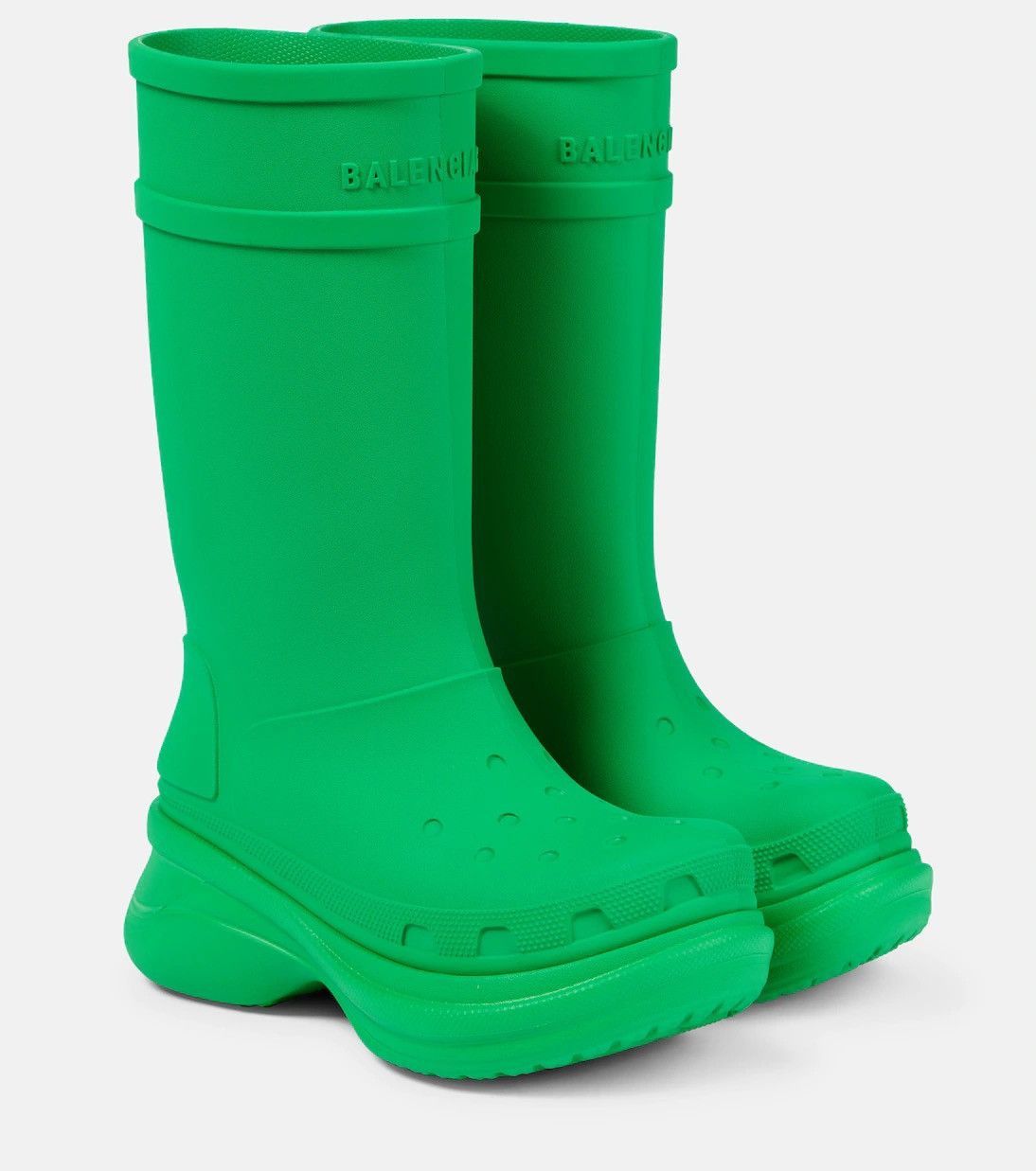 Balenciaga Balenciaga Crocs Rubber Boots in Green Size US 6 / IT 36 - 1 Thumbnail