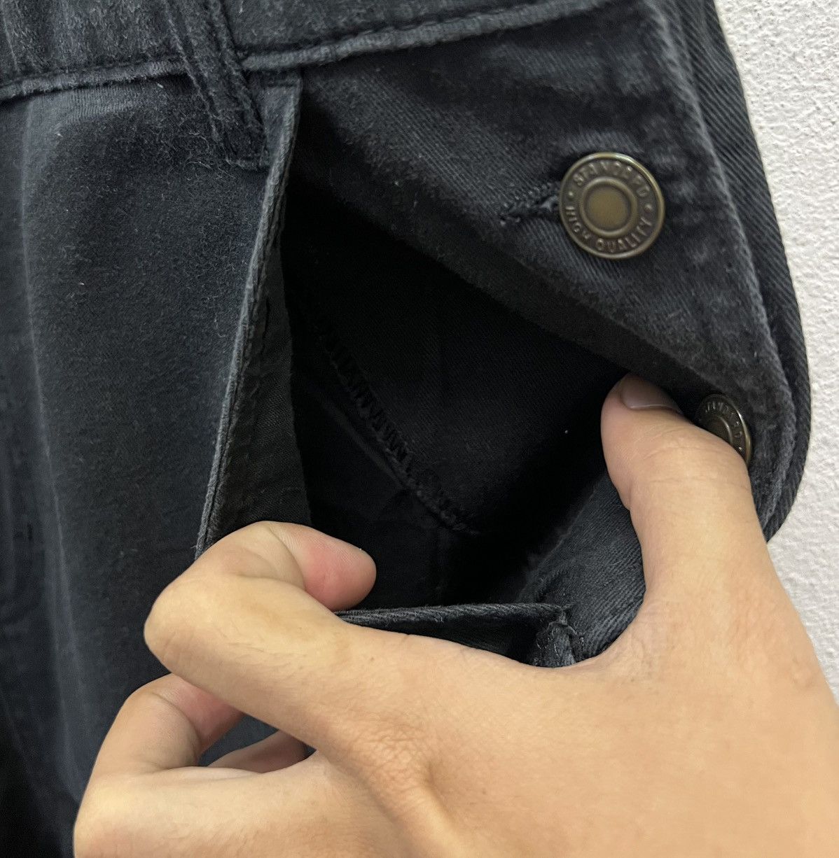 Japanese Brand × Vintage Vintage Y2K COLZA Black Cotton Overalls – Size L Size US 34 / EU 50 - 9 Thumbnail