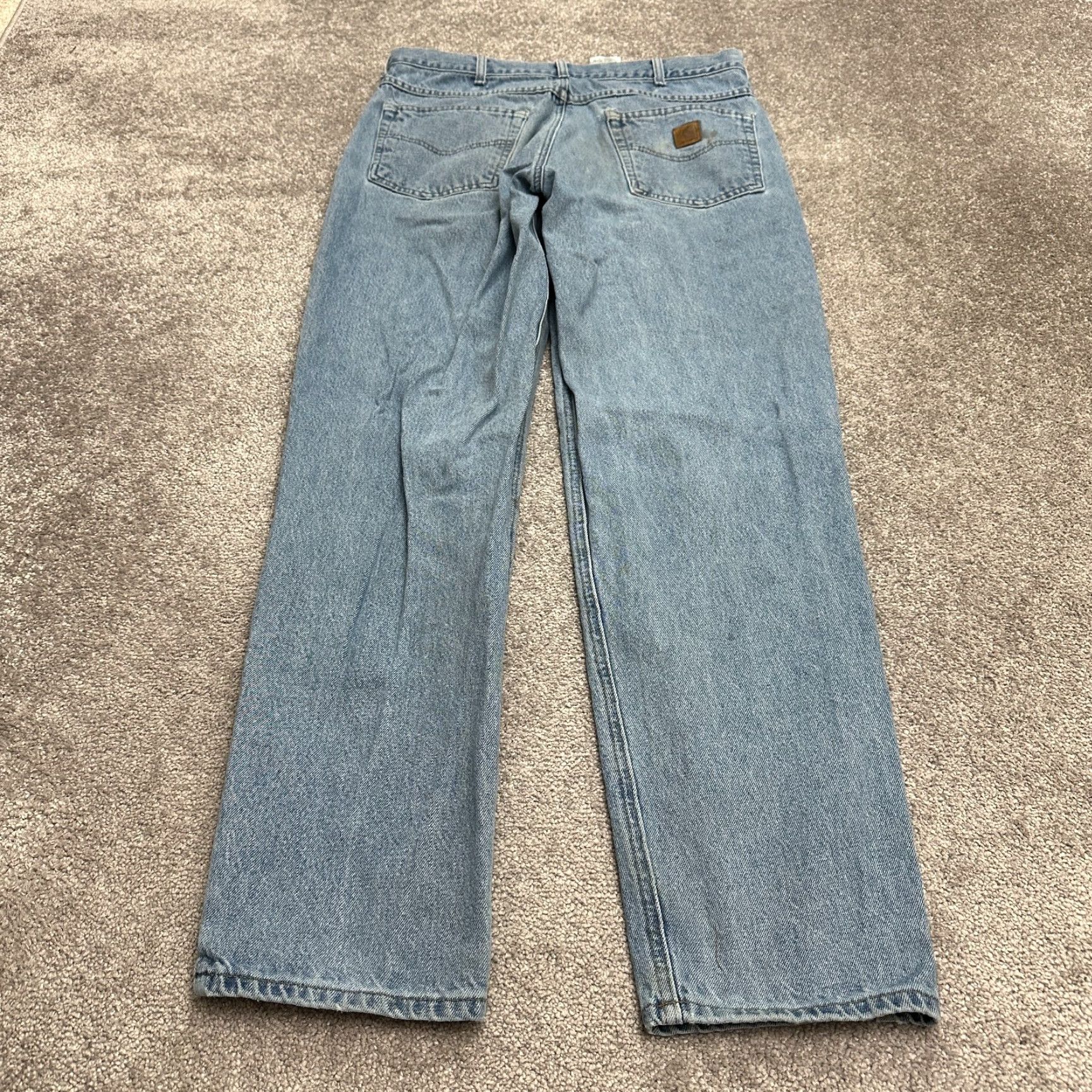 Carhartt Carhartt Jeans Mens 36x34 Blue Relaxed Fit Straight Leg Medium Wash Cotton Size US 36 / EU 52 - 2 Thumbnail