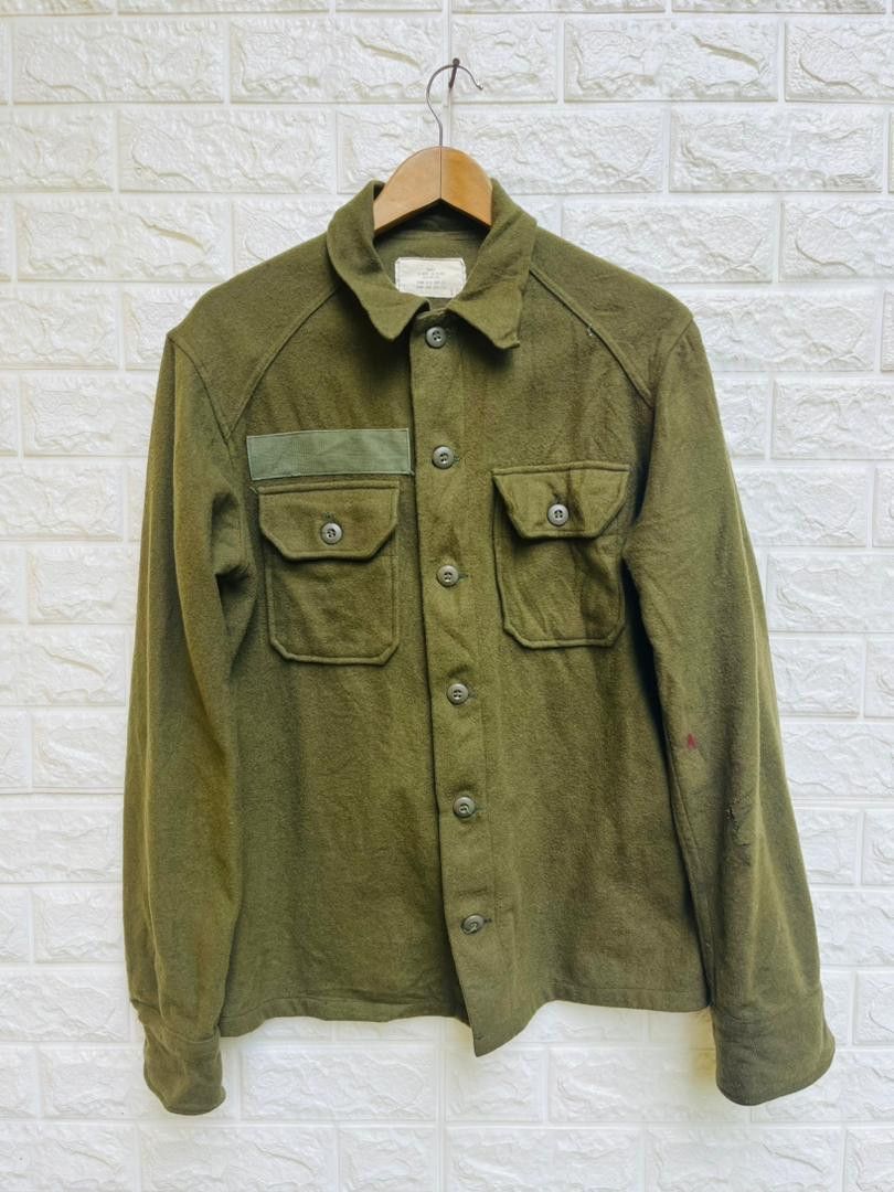 Vintage Vintage 40s Military Army Wool Jacket Designer Fashion Style Size US M / EU 48-50 / 2 - 1 Thumbnail