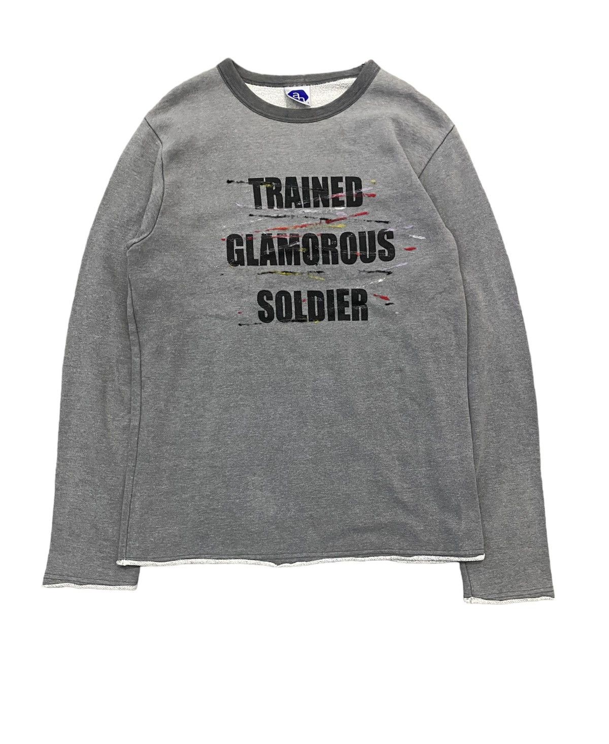 image of 90's Abahouse Trained Glamorous Soldier Slash Sweatshirt in Grey, Men's (Size Medium)