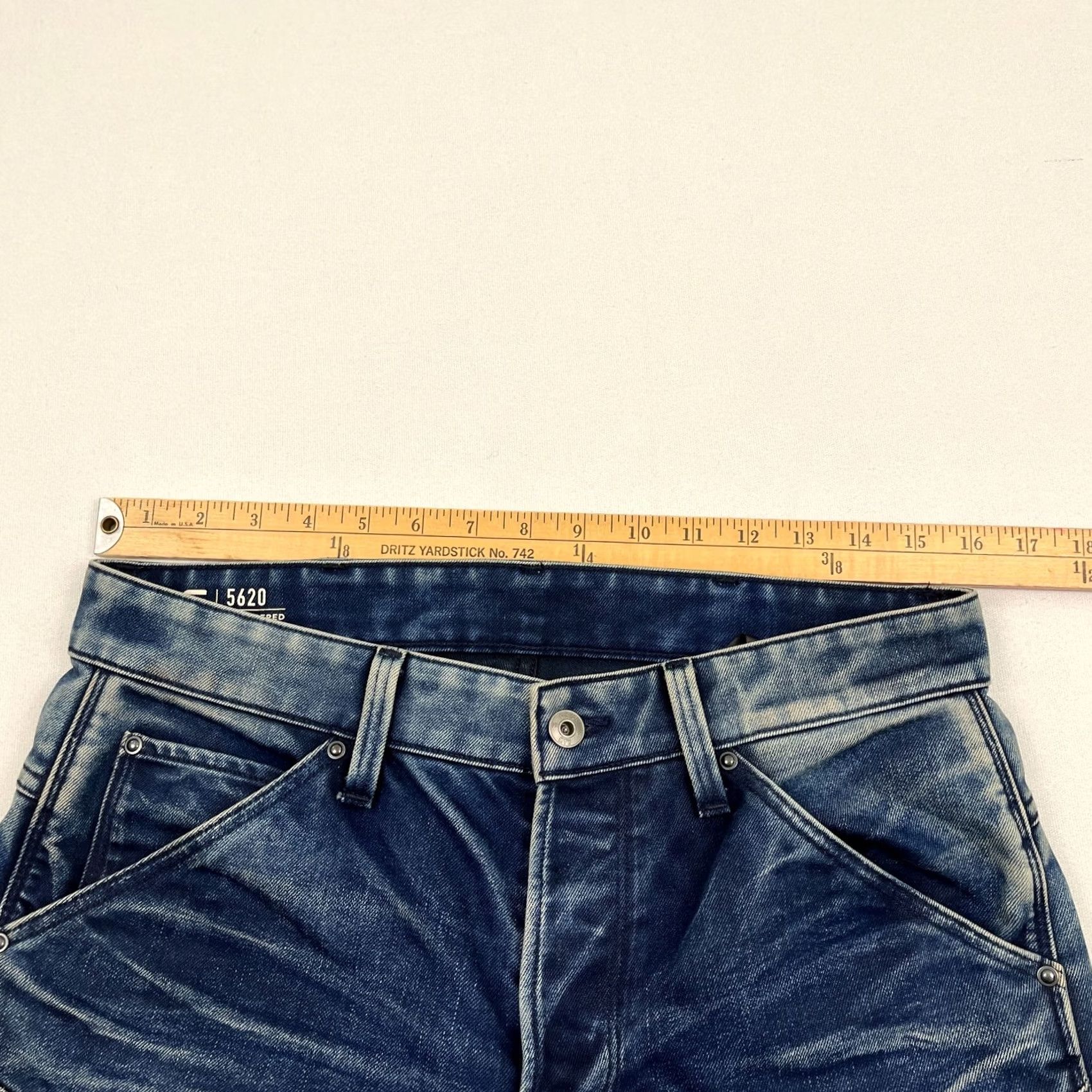G-Star G-STAR Raw 5620 3D Tapered Jeans Mens 30 Slim Taper Blue Denim Stretch Moto Jeans Size US 30 / EU 46 - 4 Thumbnail