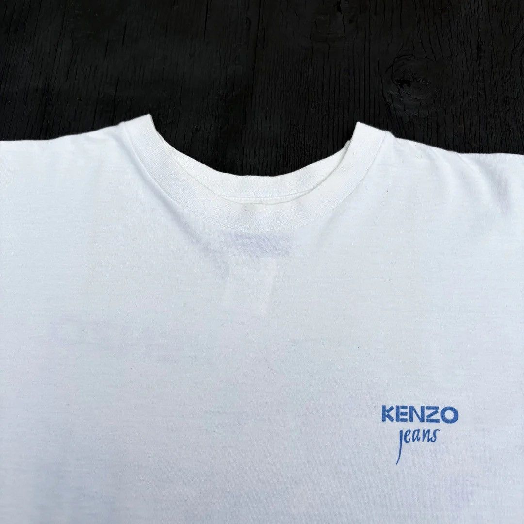 Kenzo × Vintage Kenzo Jeans 1990 90s Vintage Graphic Logo Designer T-Shirt Size US M / EU 48-50 / 2 - 4 Thumbnail