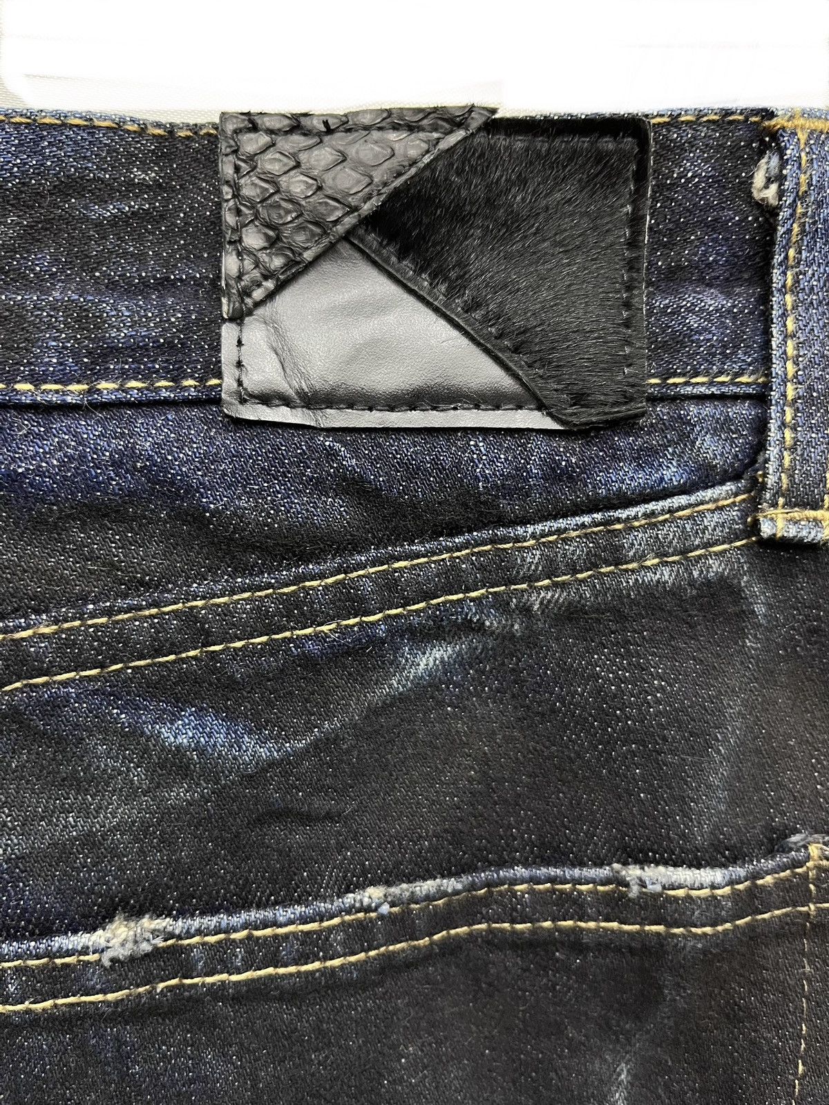 GOSTAR DE FUGA 🔥FUGA Indigo Charcoal Crash Denim Low Rise Skinny FLARE💥 Size US 29 - 11 Thumbnail
