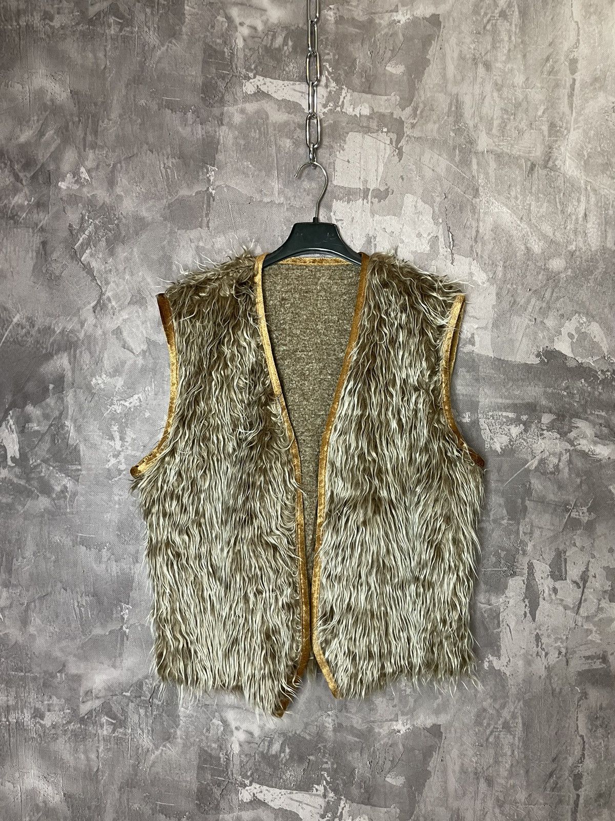 Hysteric Glamour × Japanese Brand 2000s Faux Fur Vest Shag Hair Mongolian Punk Fuzzy Rockstar Size L / US 10 / IT 46 - 1 Thumbnail