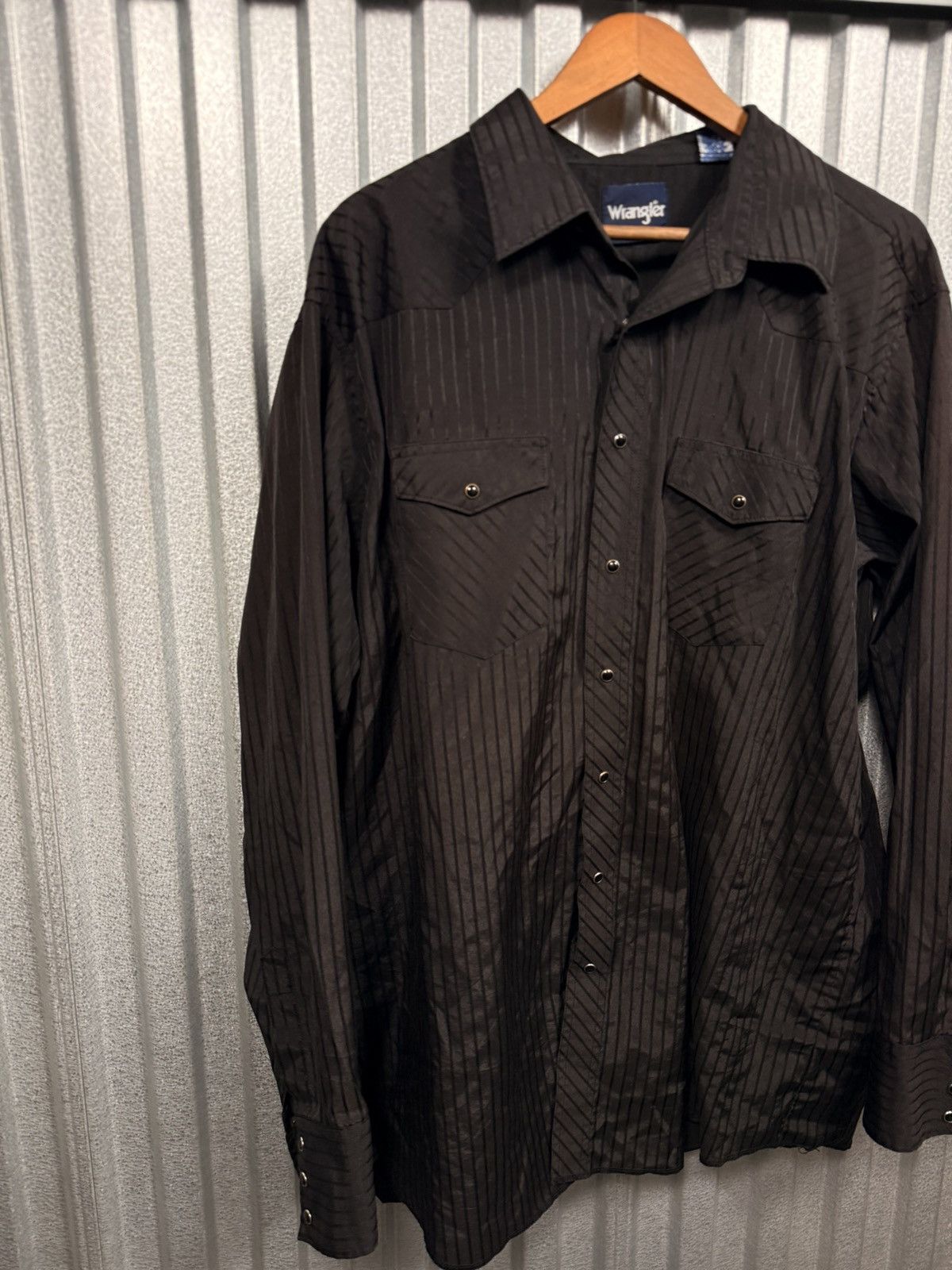 Wrangler Vintage Western Wrangler Pinstripe Pearl Snap Button Up Shir Size US XL / EU 56 / 4 - 5 Thumbnail
