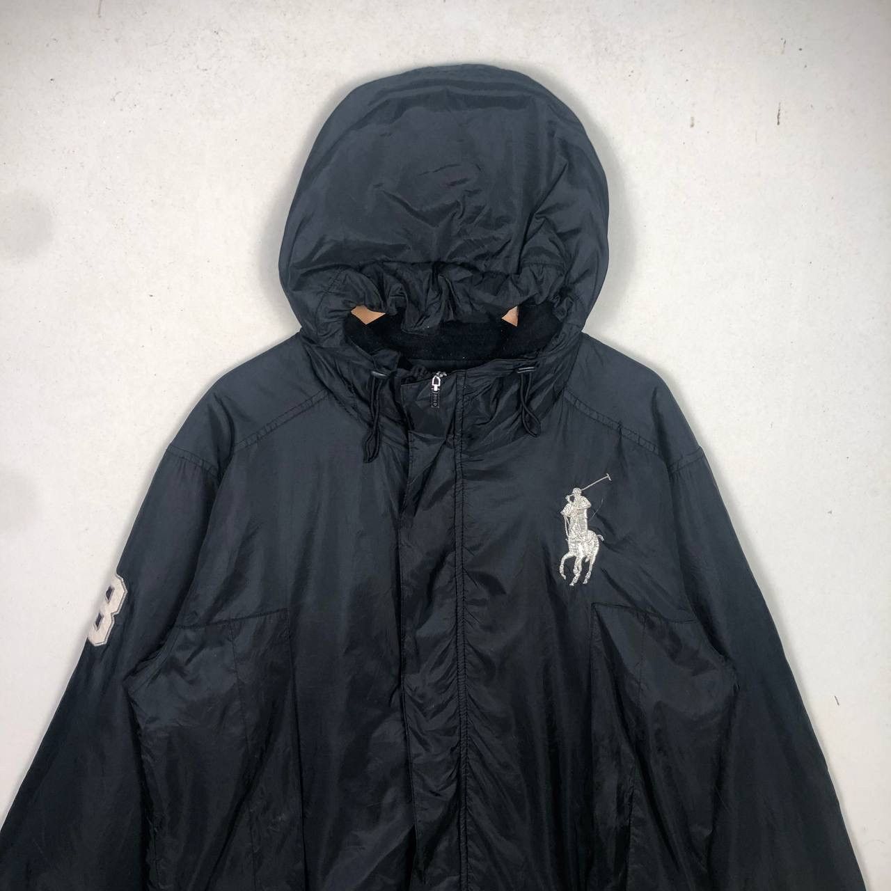 Polo Ralph Lauren Polo Ralph Lauren Big Logo Black Hooded Jacket Size US XL / EU 56 / 4 - 4 Thumbnail