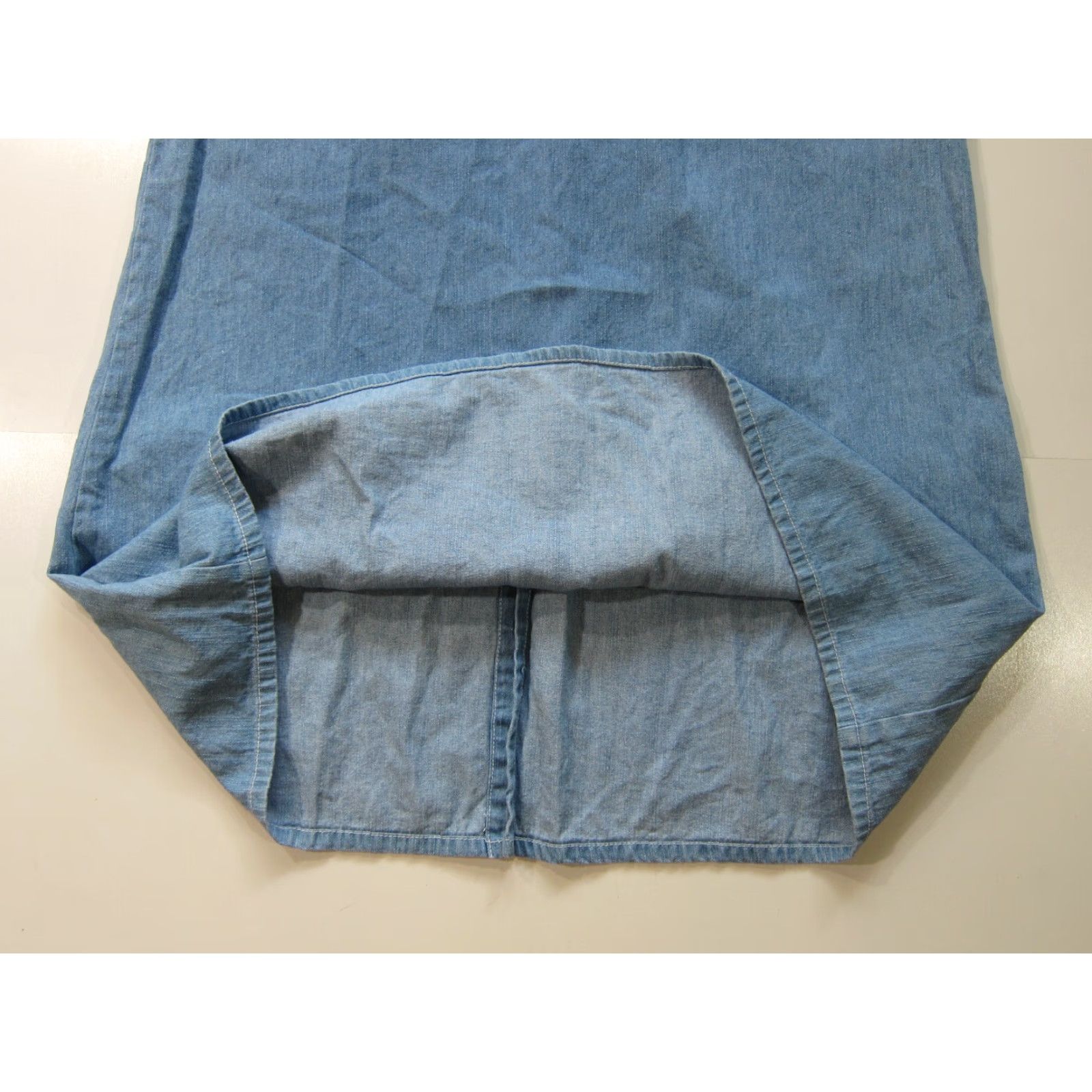 Vintage VINTAGE Studio Ease Denim Jean Light Wash Blue 100% Cotton Pleated Long Dress 10 Women Size 32" / US 10 / IT 46 - 6 Thumbnail