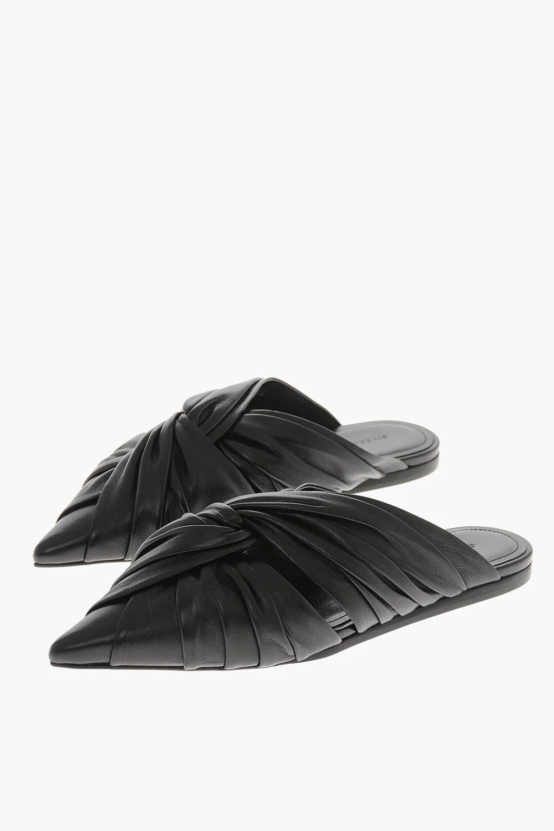 Givenchy og1mm0326 Flat Leather Mules in Black Size US 5 / IT 35 - 3 Thumbnail