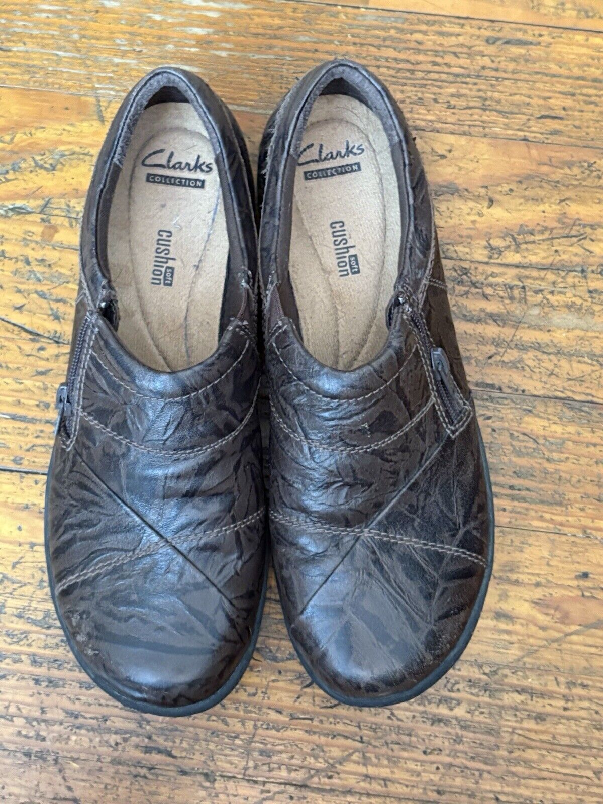 Clarks Clarks Collection Soft Cushion Brown Leather Wedge Flats Size US 9 / IT 39 - 5 Thumbnail