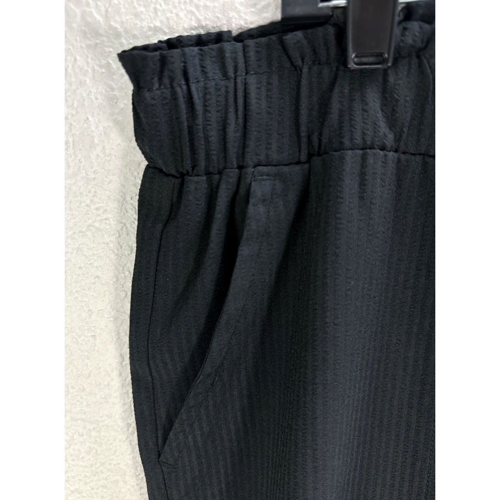 Vintage BAF Black Pull On Cropped Pants High Rise Wide Leg Sz 22 NWT Womens Size 40" / US 18 - 5 Thumbnail