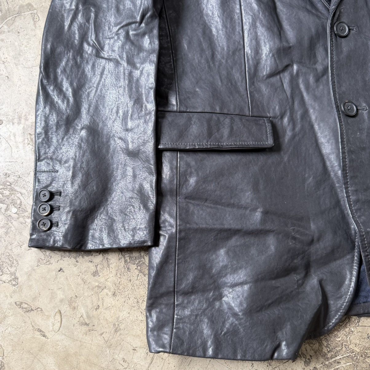 Jil Sander Jil Sander - Raf Simons - Archive Leather 2B Blazer Jacket Size US L / EU 52-54 / 3 - 6 Thumbnail