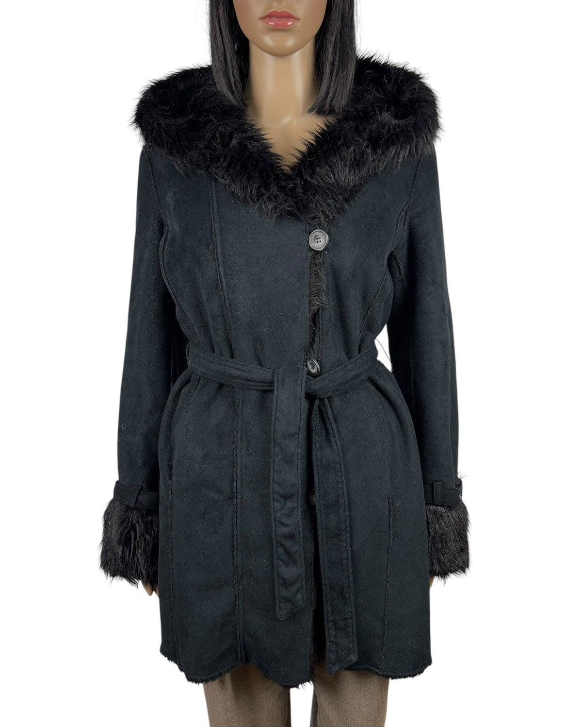 Armani Armani Jeans Faux Fur Coat Belted Hooded size US2 EU38 Size XS / US 0-2 / IT 36-38 - 3 Thumbnail