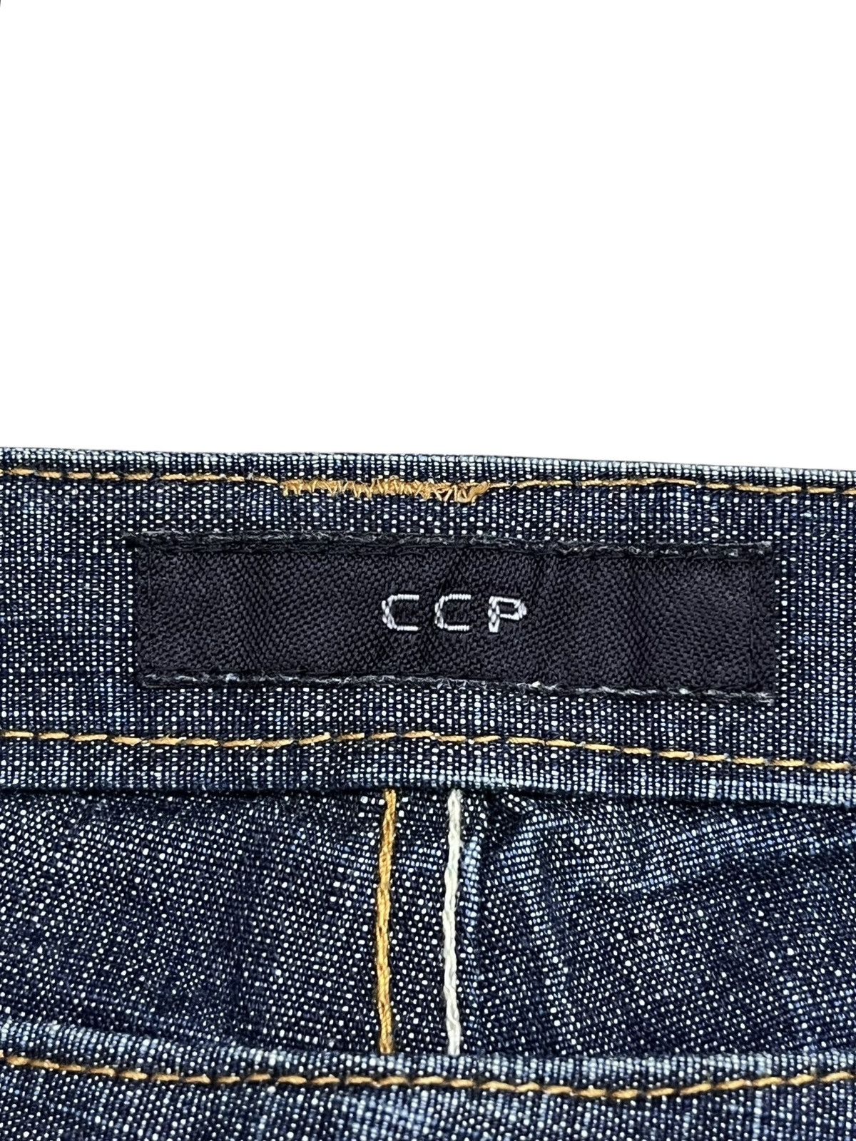 CCP (Crazy Character Print) 🔥 Rare Vintage CCP Japan Denim Slanted Zipper Wide Leg 31” Size US 31 - 6 Thumbnail