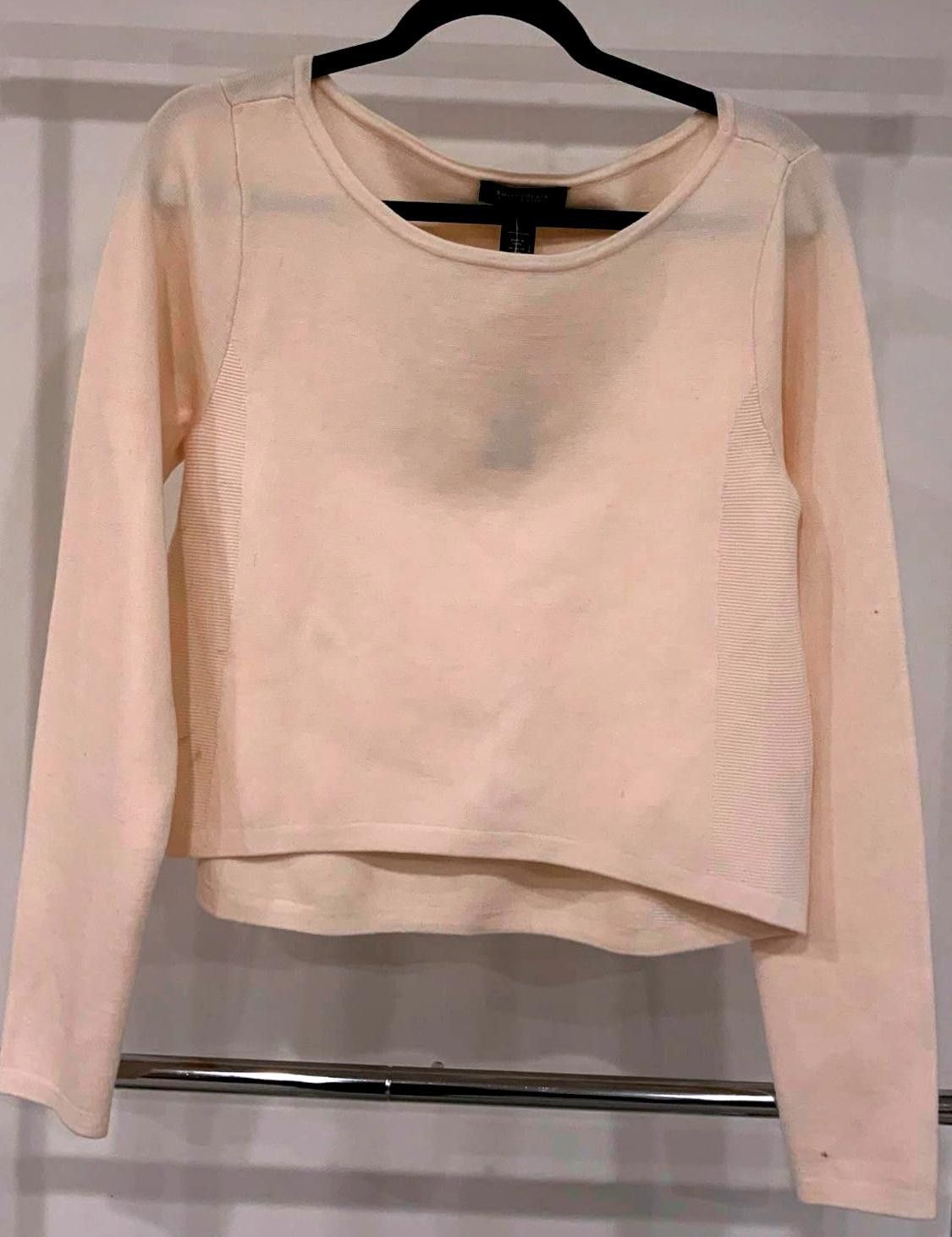 Designer Cream Long Sleeve Top by White House Black Market - Size L Size L / US 10 / IT 46 - 1 Thumbnail