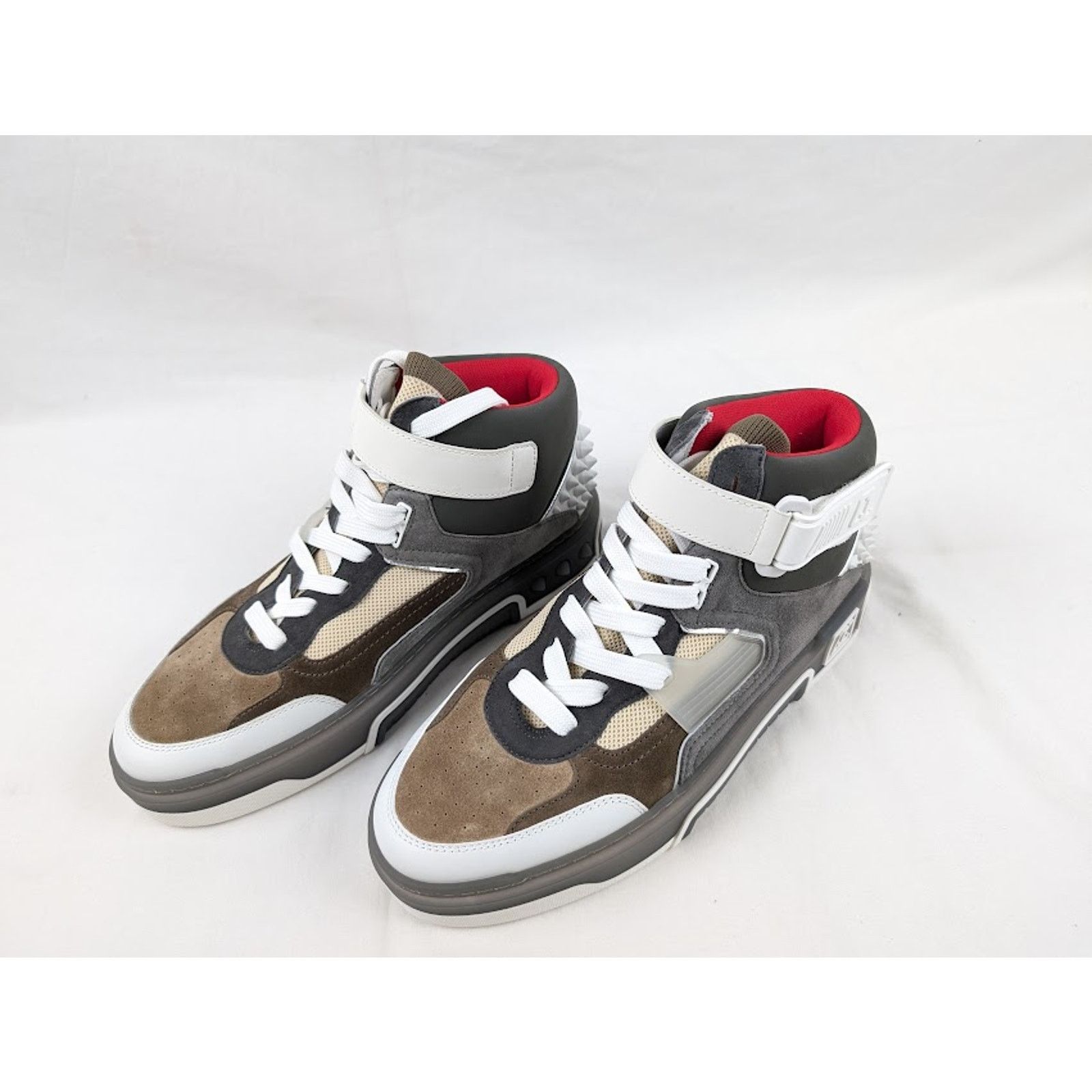 Christian Louboutin o1rshd1 Astroloubi Mid Flat Sneakers Saharienne/Smoke Grey Size US 10 / EU 43 - 9 Thumbnail