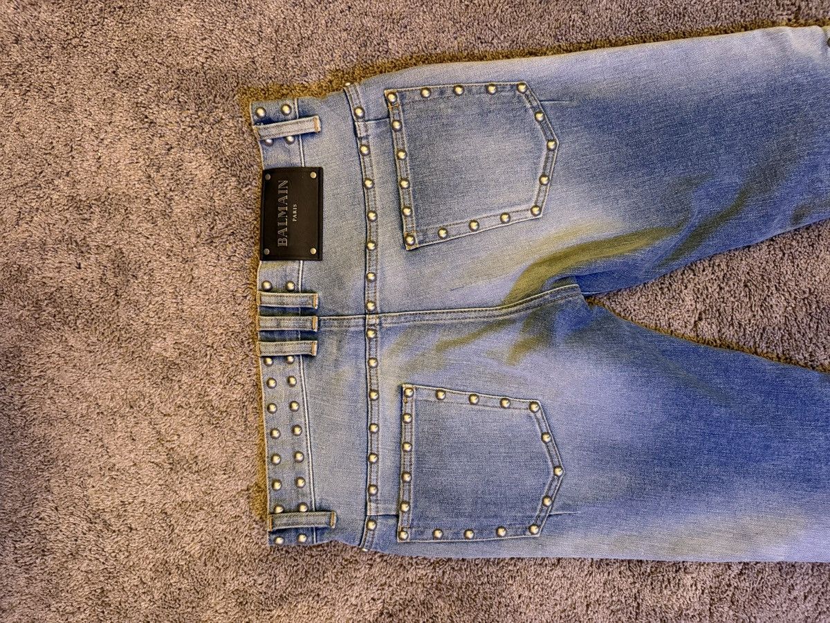 Balmain Balmain blue studded biker jeans Size US 28 / EU 44 - 5 Thumbnail