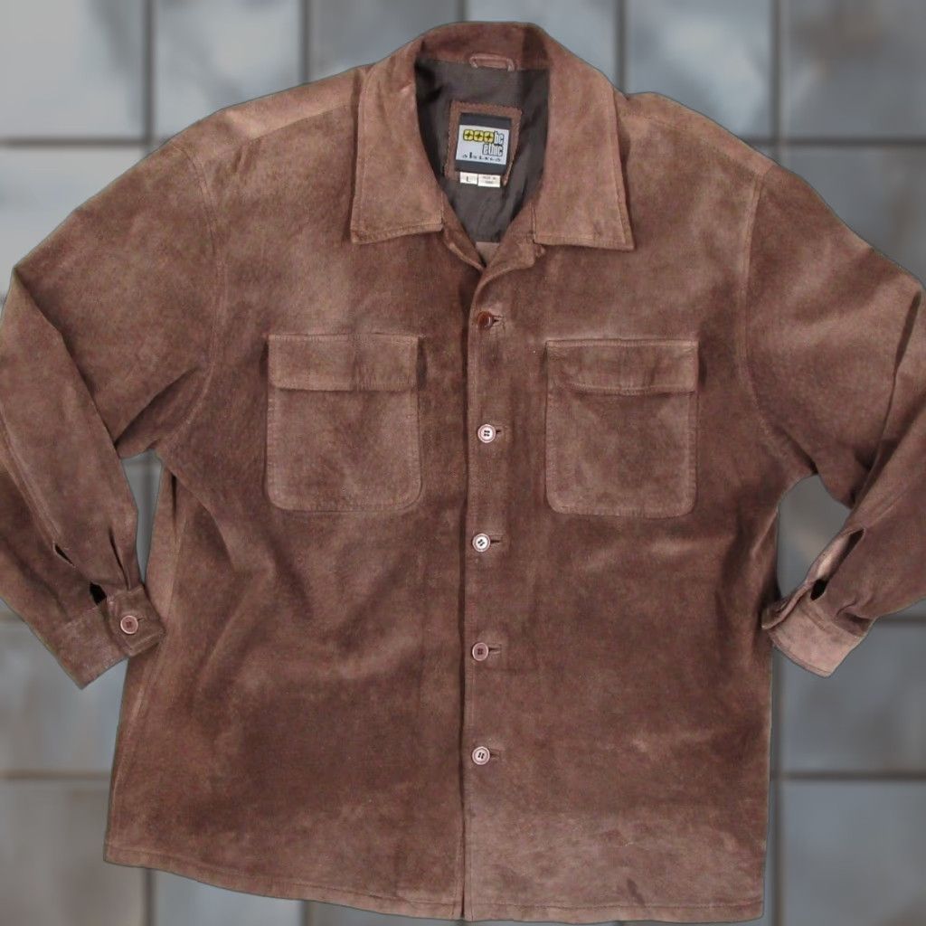 Vintage VINTAGE BC Ethic Skins Mens Brown Suede Leather Button Front Shirt Jacket Large Y2K Size US L / EU 52-54 / 3 - 1 Thumbnail
