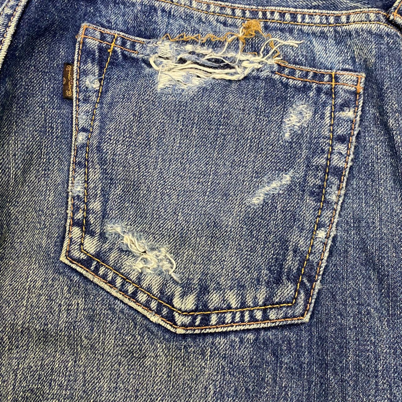 If Six Was Nine Genuine Vintage Goa Selvegde Distressed Denim Size US 32 / EU 48 - 14 Thumbnail