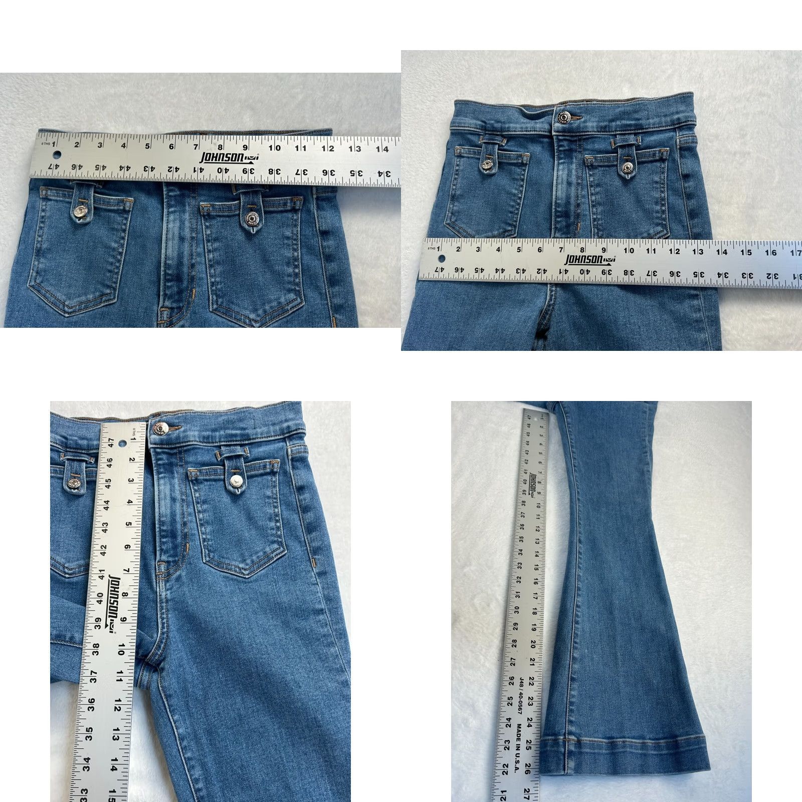 Veronica Beard Veronica Beard Carson Ankle Flare High Rise Jeans 26 Blue Denim Stretch Jeans Women Adult Regular Size 26 Blue Denim Stretch Size 26" / US 2 / IT 38 - 8 Thumbnail