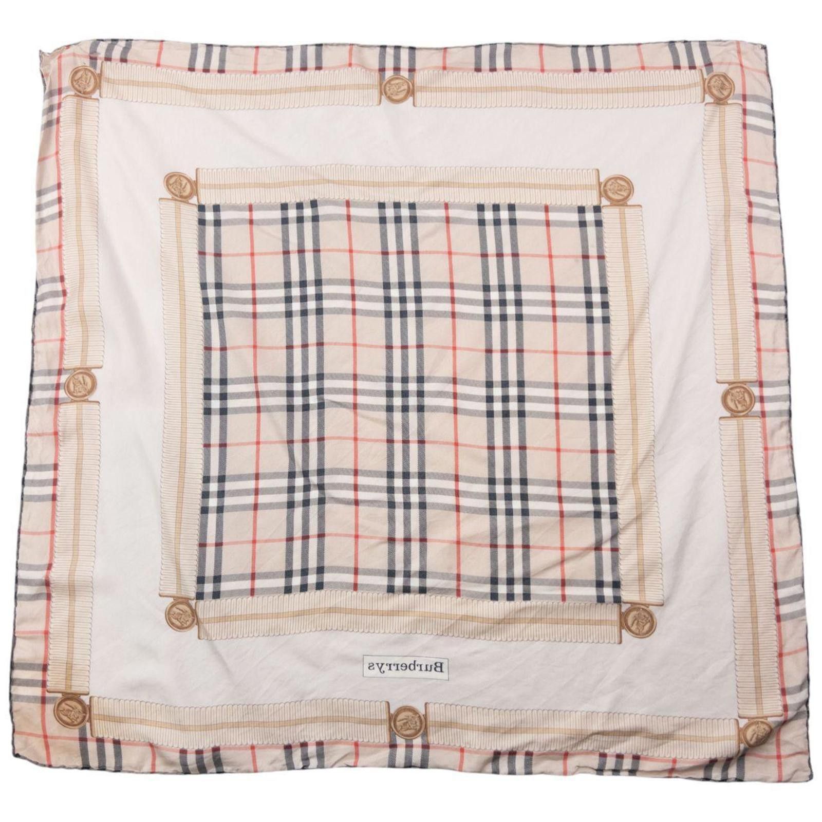Burberry Vintage 90s Burberry Nova Check Silk Scarf Size ONE SIZE - 4 Thumbnail