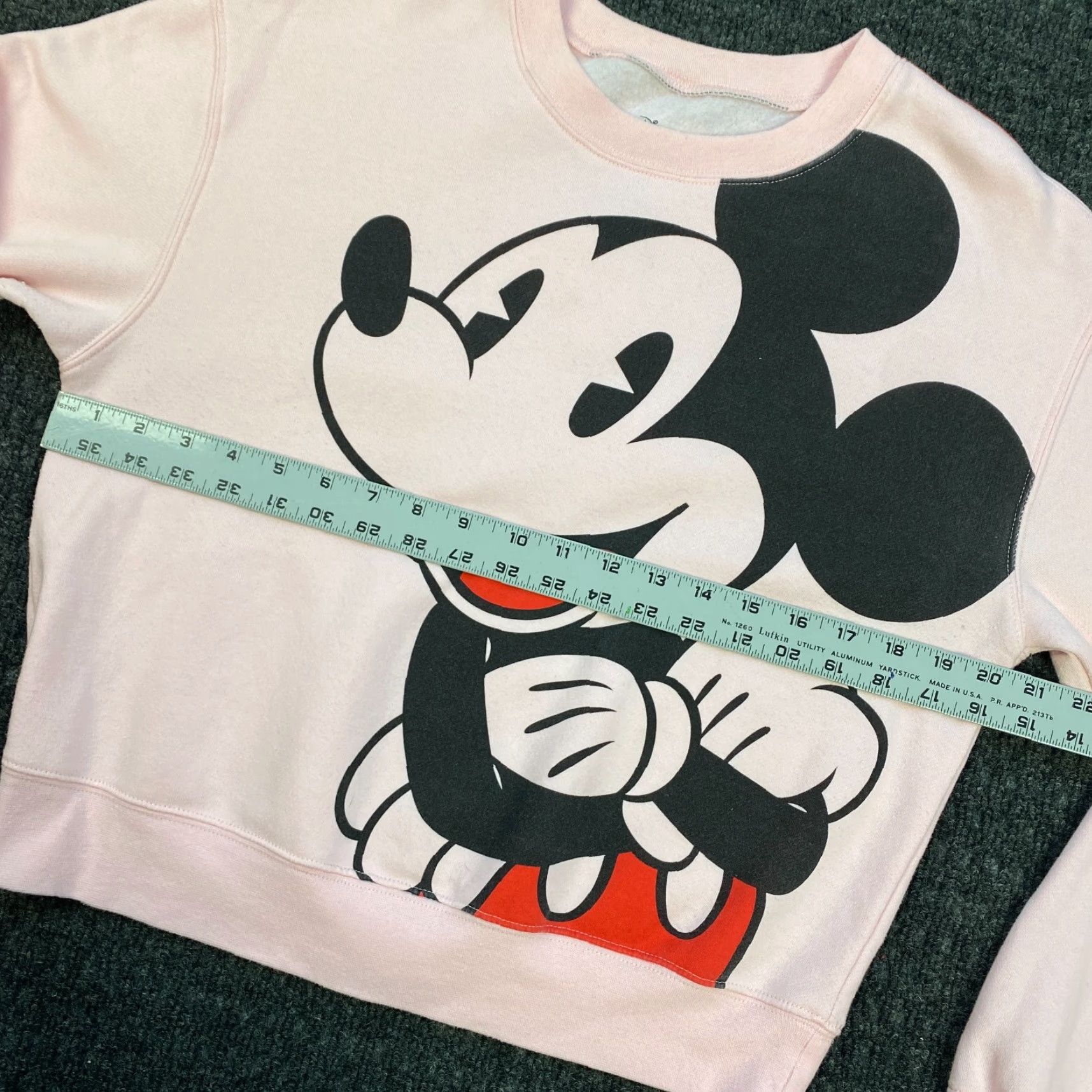 Disney Official Disney Mickey Mouse Womens Crewneck Sweatshirt Crop Top Pink Large Print Size L / US 10 / IT 46 - 4 Thumbnail