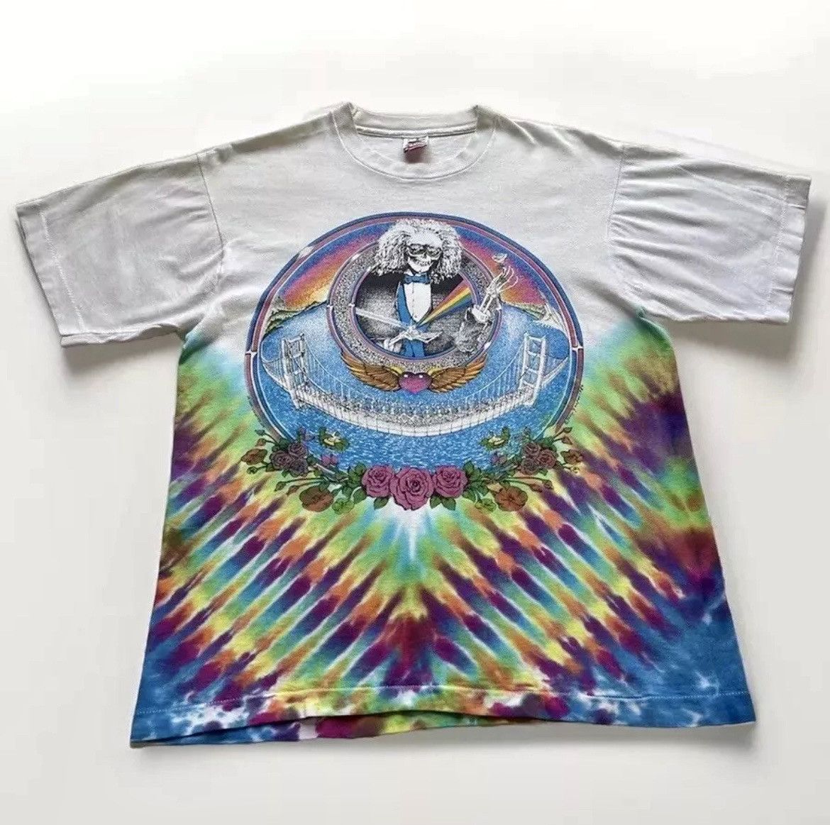 Fruit Of The Loom × Grateful Dead × Vintage Vintage 80s Grateful Dead Golden Gate Bridge Mens L Tie-Dye Size US L / EU 52-54 / 3 - 2 Thumbnail