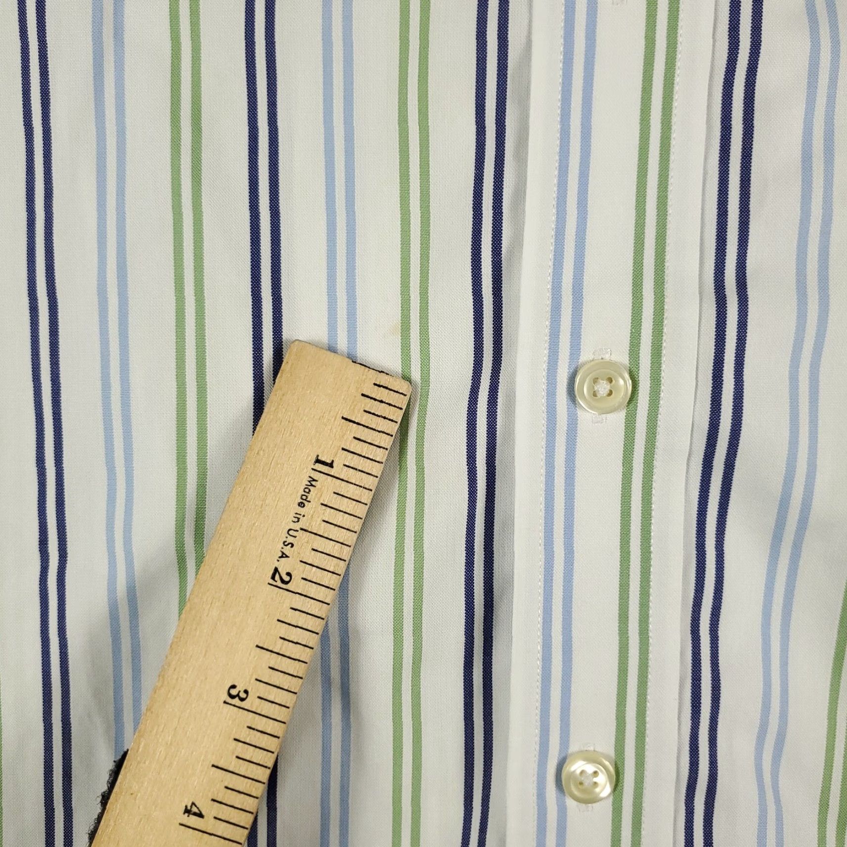 Brooks Brothers BROOKS BROTHERS Shirt Mens Large Blue Green Striped Button-Up Long Sleeve Regular Fit Cotton 346 Classic Preppy Mens Size US L / EU 52-54 / 3 - 3 Thumbnail