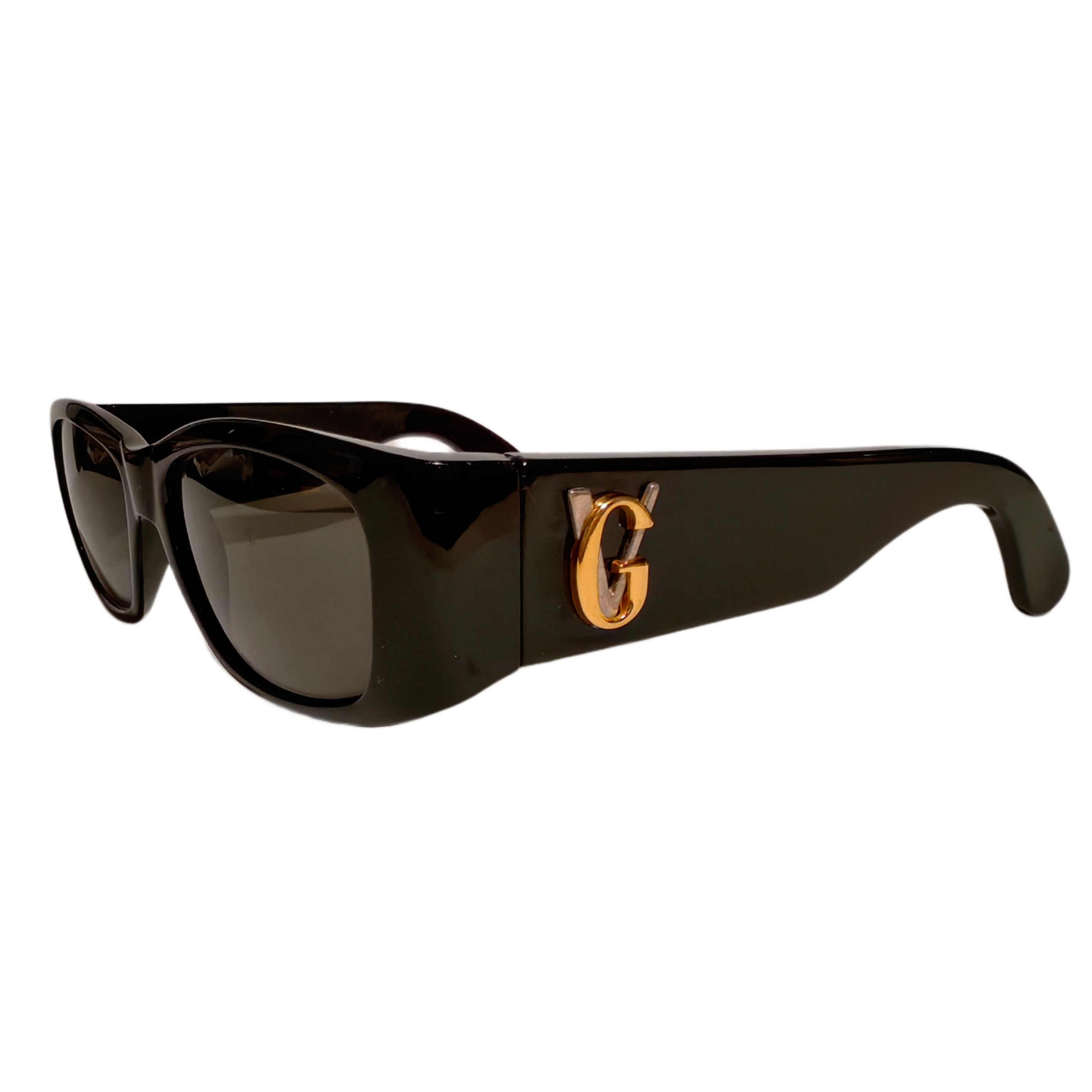image of Gianni Versace Mod 456 Sunglasses Vintage in Black Gold Silver, Men's