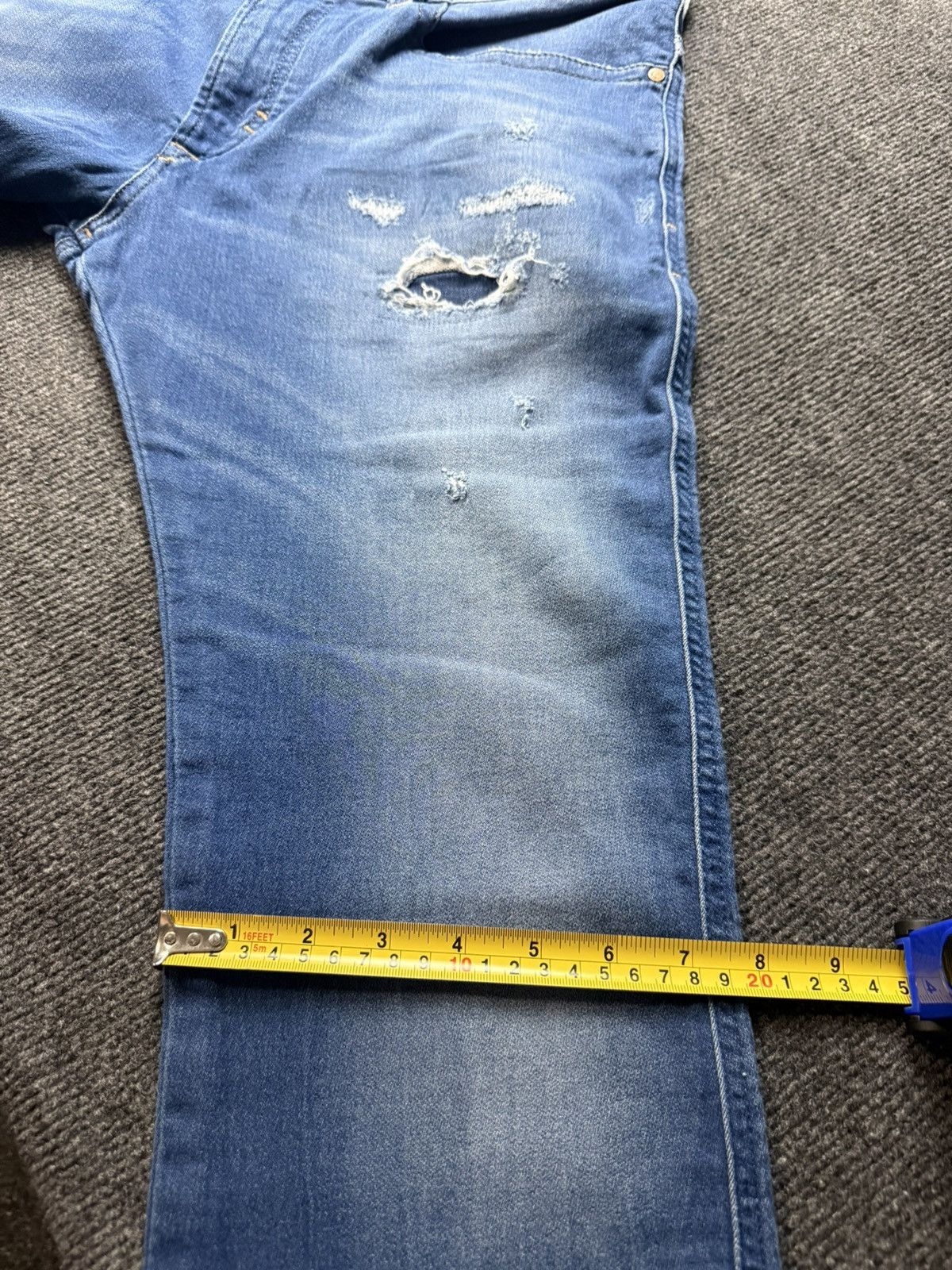 Diesel 00s Y2K Diesel Distressed Jeans Slim Stretch Denim Blue Size US 32 / EU 48 - 25 Thumbnail