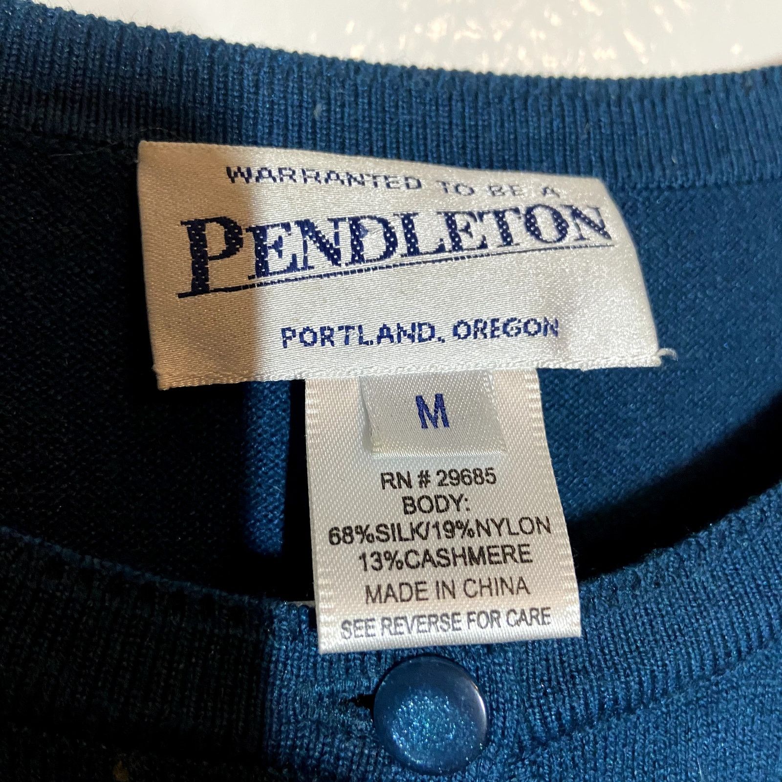 Pendleton Pendleton Cardigan Silk Cashmere Sequin Embellished Teal M Size M / US 6-8 / IT 42-44 - 4 Thumbnail