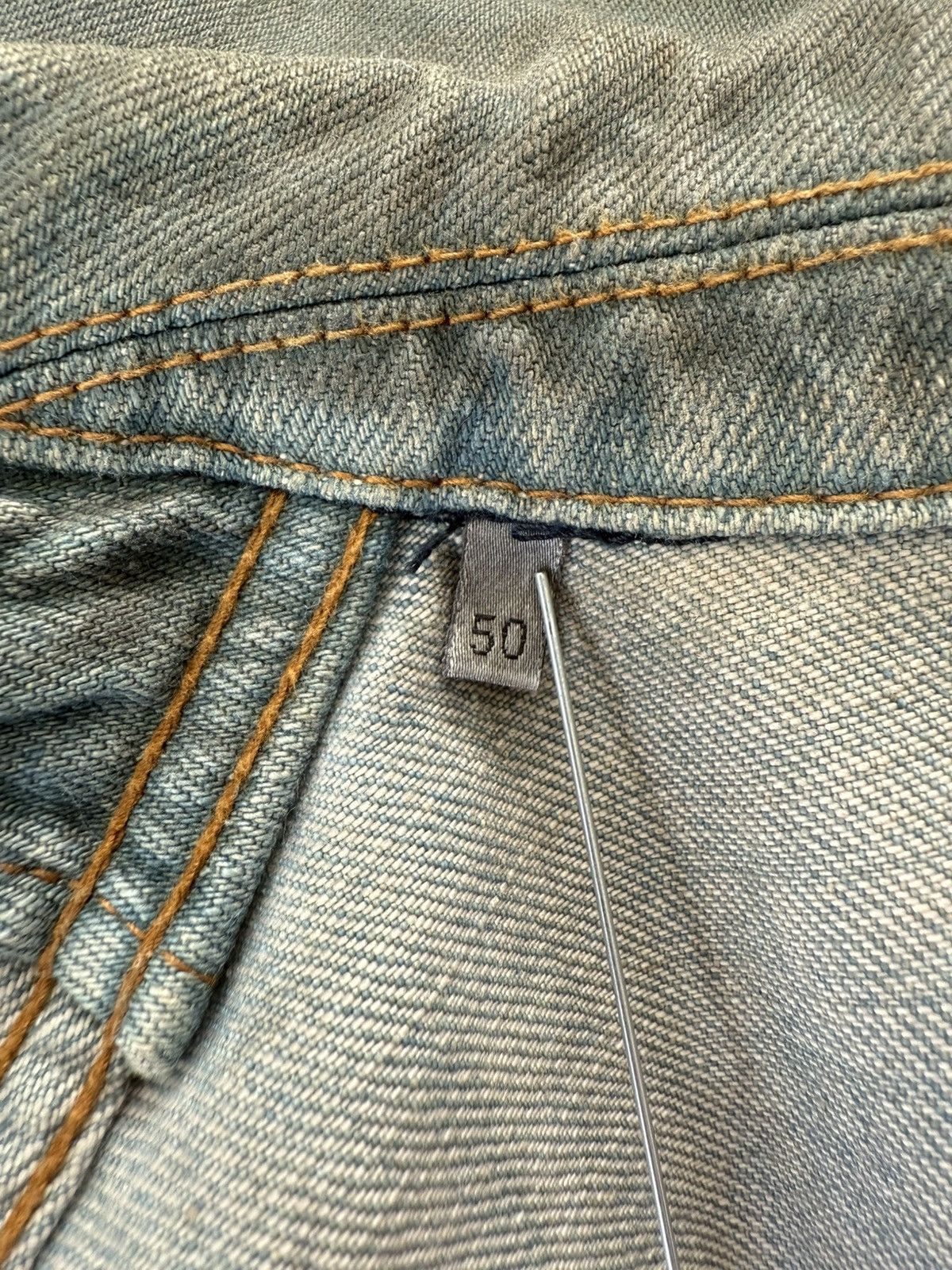 Dior × Hedi Slimane S/S 2004 “Strip” Dirty Bleu Clair Denim Jacket Size US M / EU 48-50 / 2 - 16 Thumbnail