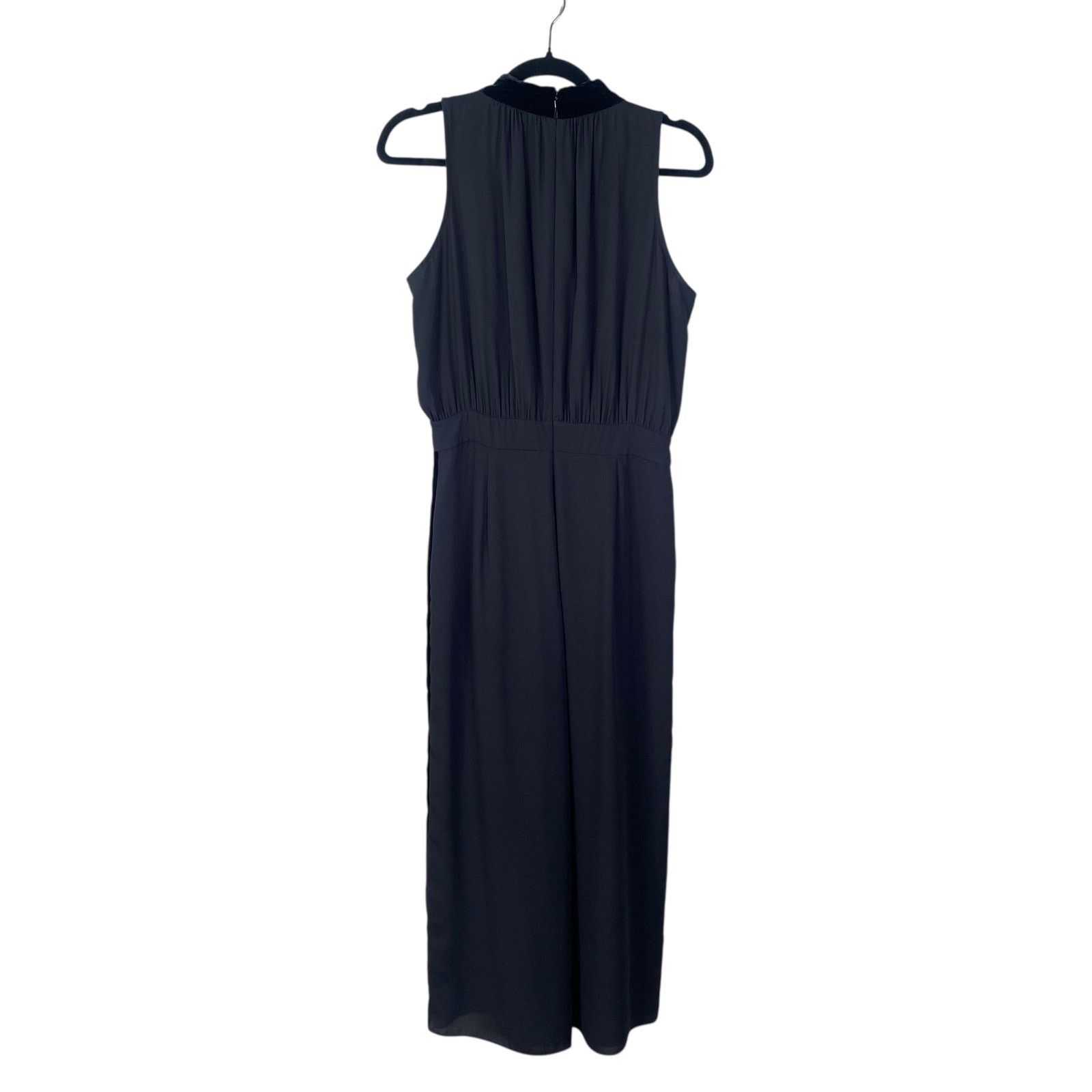 Kate Spade Kate Spade Black Velvet Bow Stripe Wide Leg Jumpsuit SZ 6 Size 28" / US 6 / IT 42 - 8 Thumbnail