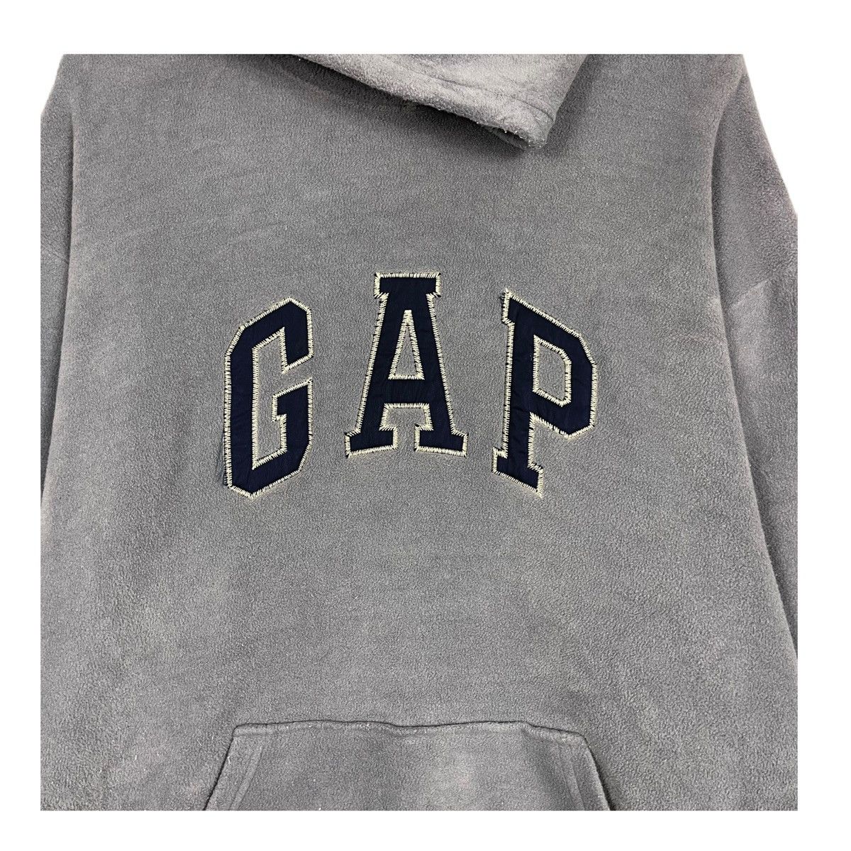 Gap × Vintage 💥90s GAP FLEECE PULLOVER BIG LOGO HOODIE SWEATER Size US L / EU 52-54 / 3 - 6 Thumbnail