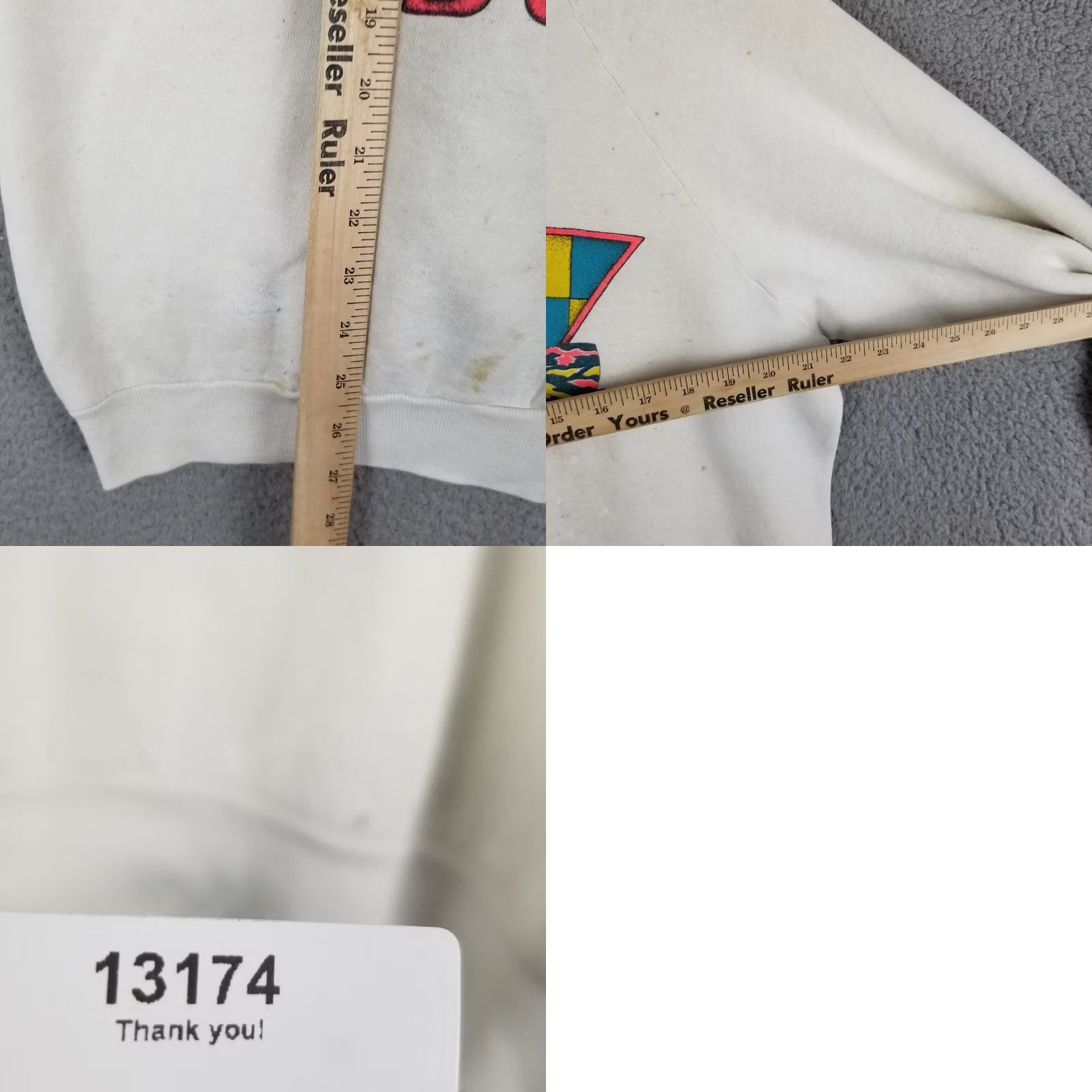 Thrasher VINTAGE Wisconsin Sweatshirt XL Mens Grunge Trashed Crewneck Pullover White Snowboard Style Size US XL / EU 56 / 4 - 8 Thumbnail