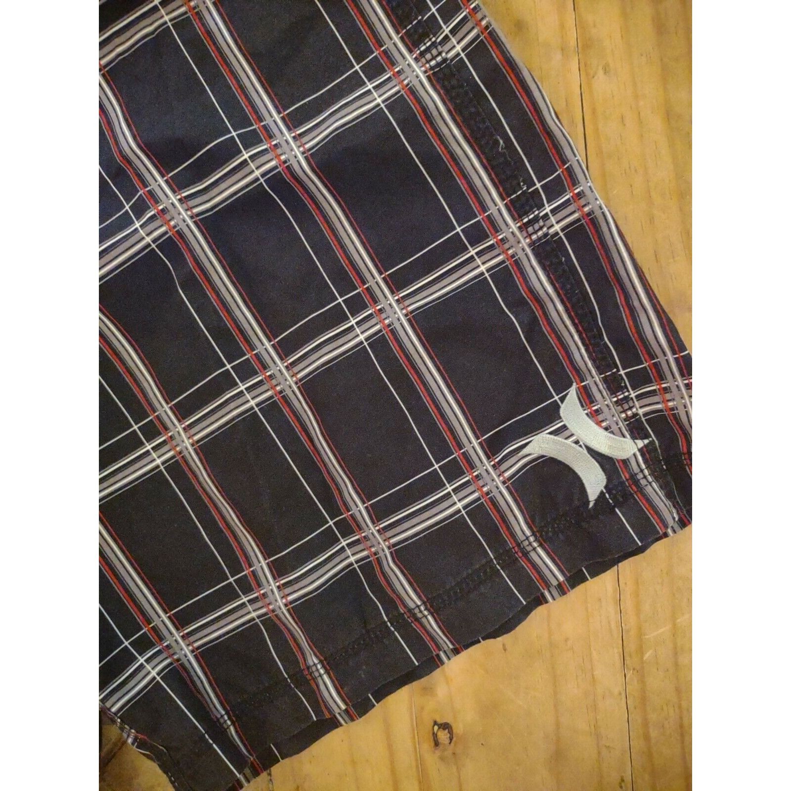 Hurley Hurley Mens Navy Blue Red White Plaid Drawstring Cargo Short Size US 38 / EU 54 - 3 Thumbnail