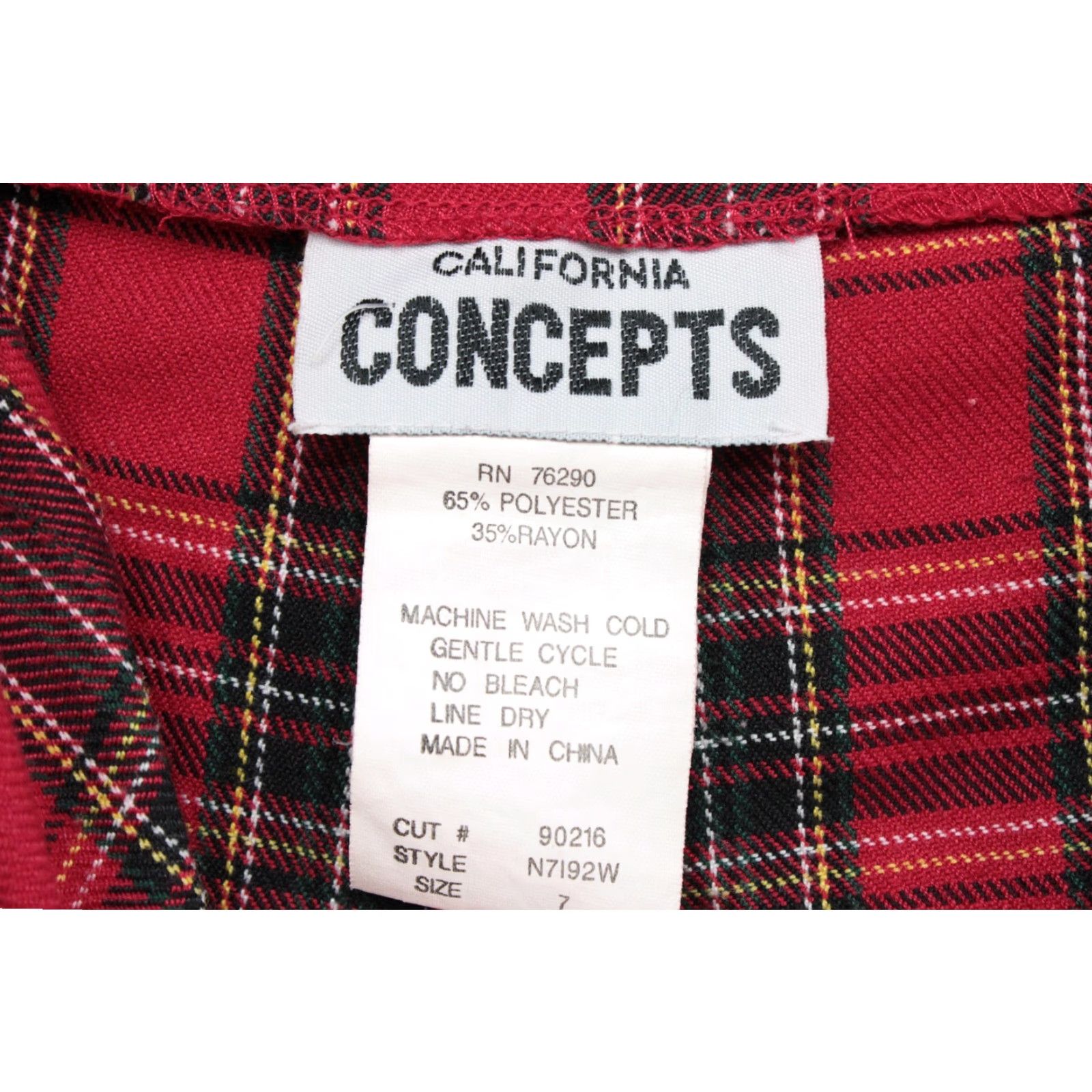 Vintage VINTAGE California Concepts Plaid Mini Skort Women's Size 7 Red Belted Size 28" / US 6 / IT 42 - 7 Thumbnail