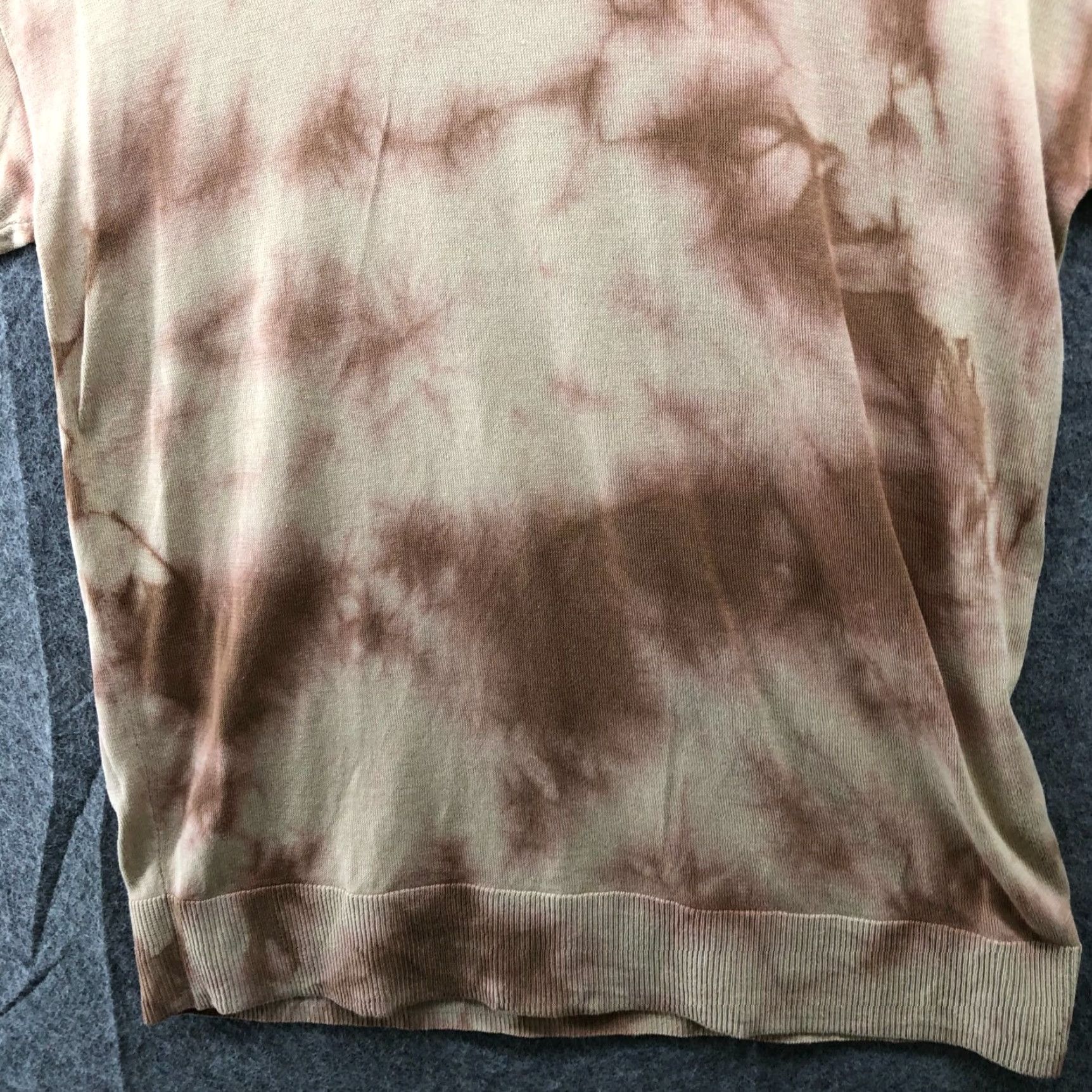 Banana Republic Banana Republic Sweater Womens XS Short Sleeve Cotton Beige Brown Tie Dye Size XS / US 0-2 / IT 36-38 - 4 Thumbnail