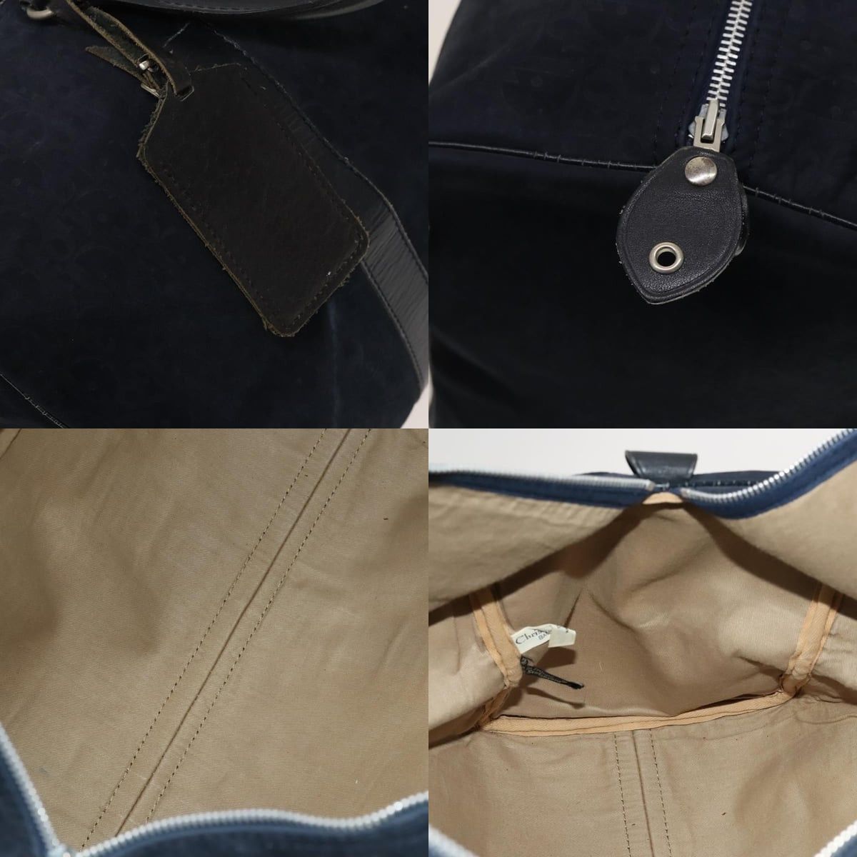 Dior DIOR Trotter Canvas Boston Bag Suede Navy Silver Size ONE SIZE - 11 Thumbnail