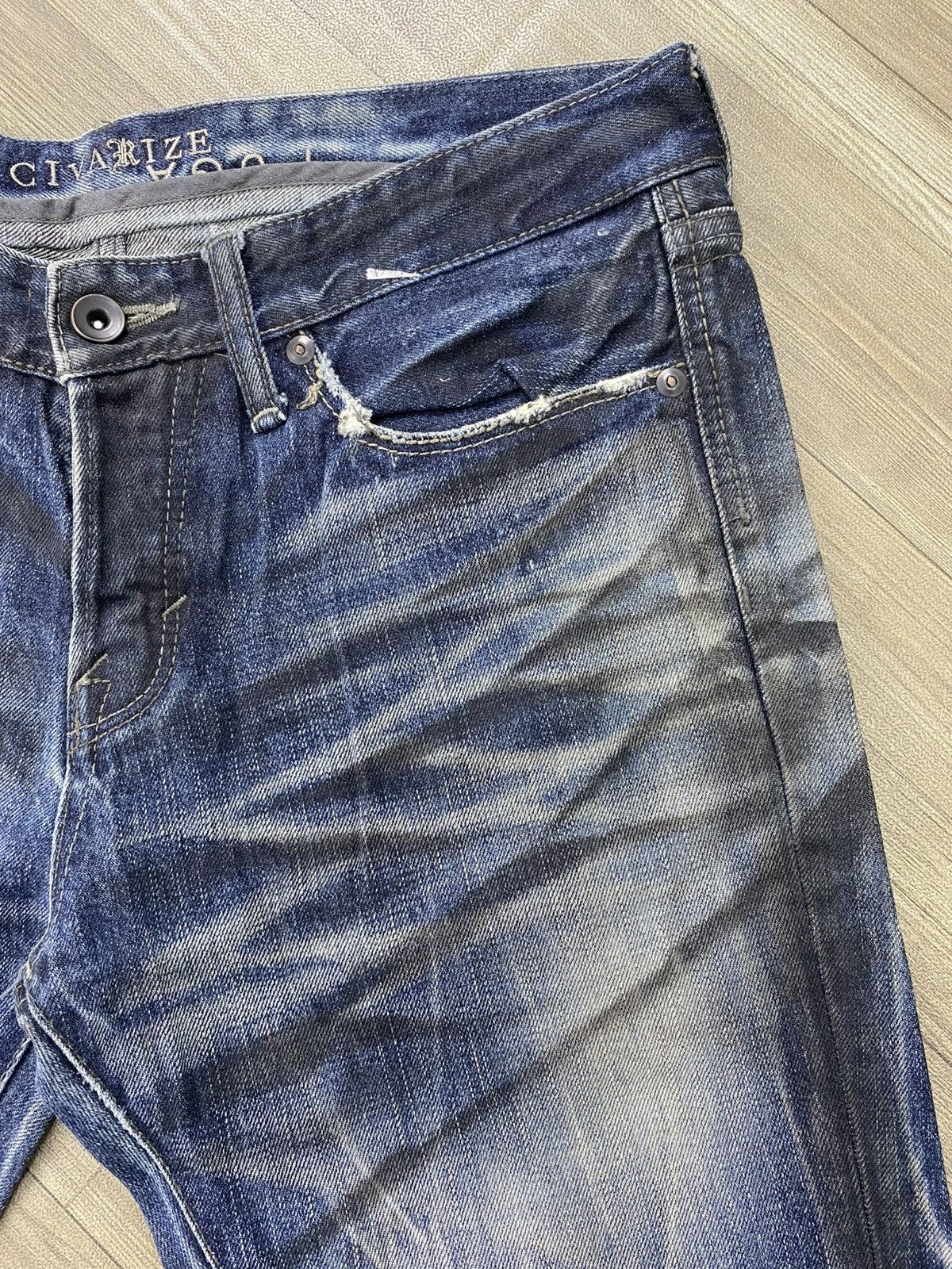 If Six Was Nine 2000s Fuga Cavarize Clawmarks Distressed Faded Flared Jeans Size US 32 / EU 48 - 9 Thumbnail