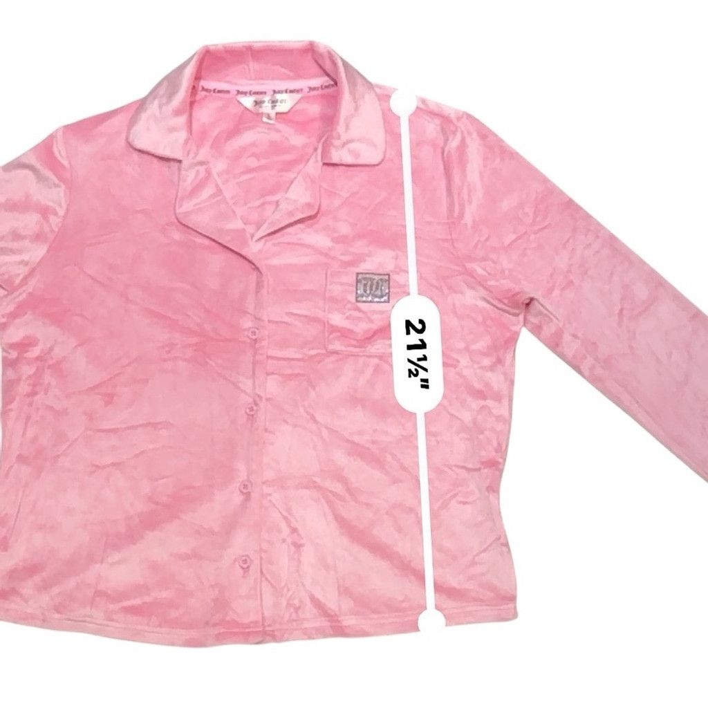 Juicy Couture JUICY Couture Pink Velour Pajama Top SZ L Size L / US 10 / IT 46 - 9 Thumbnail