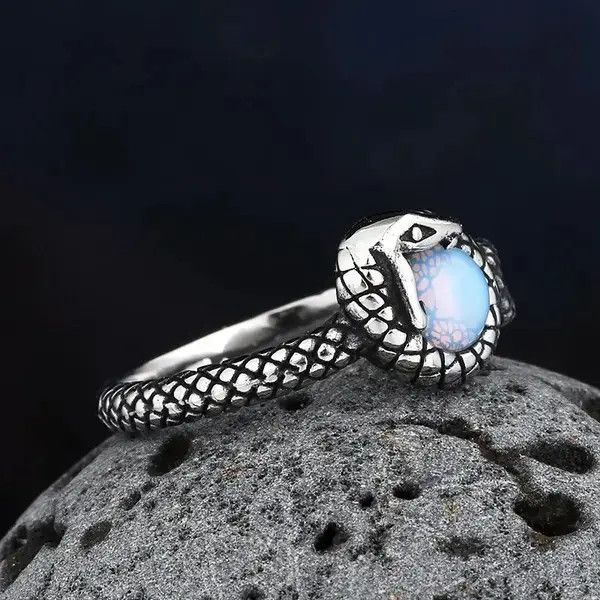 Japanese Brand Snake Ring With Stone Size 7 8 9 10 11 Size ONE SIZE - 2 Thumbnail