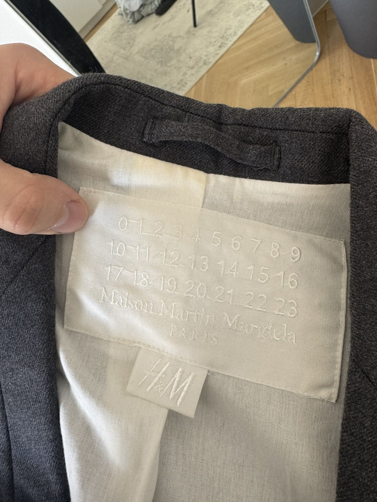 H&M × Maison Margiela Maison Martin Margiela x H&M Women Grey Wool Blazer Designer Size XS / US 0-2 / IT 36-38 - 4 Thumbnail