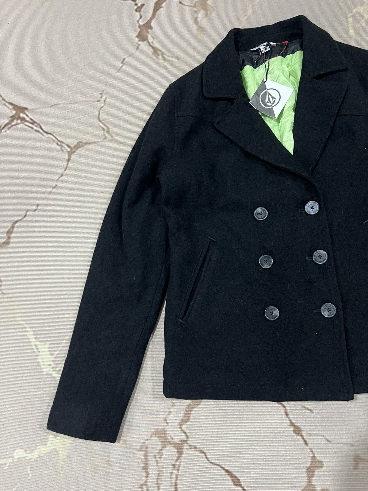 Volcom Volcom Wool Pea Coat Cropped Jacket Black Womens S Size S / US 4 / IT 40 - 3 Thumbnail