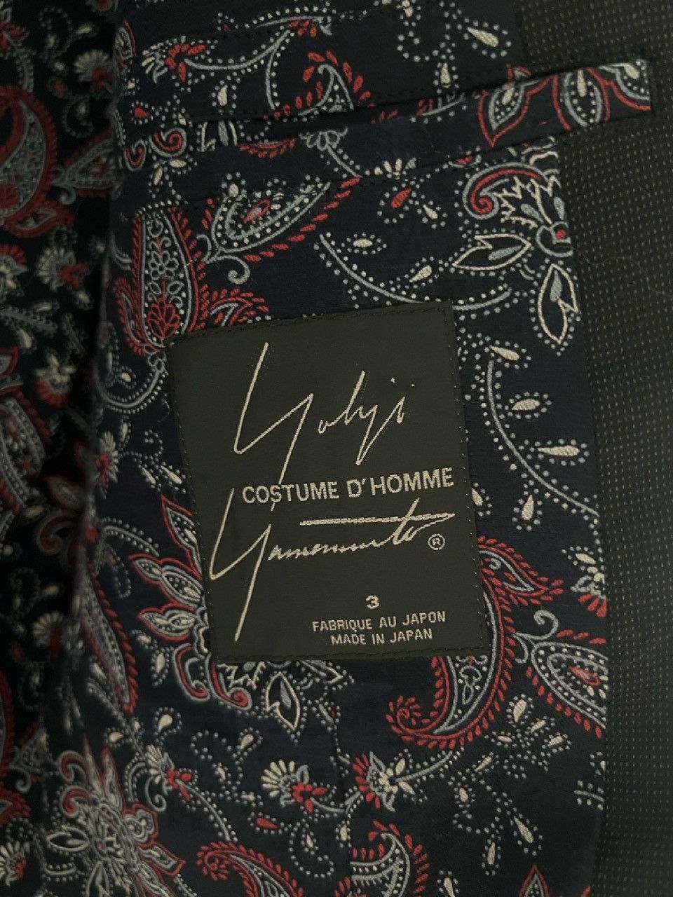 Yohji Yamamoto Yohji Yamamoto Textured Tailored Jacket with Paisley Lining Size US L / EU 52-54 / 3 - 7 Thumbnail